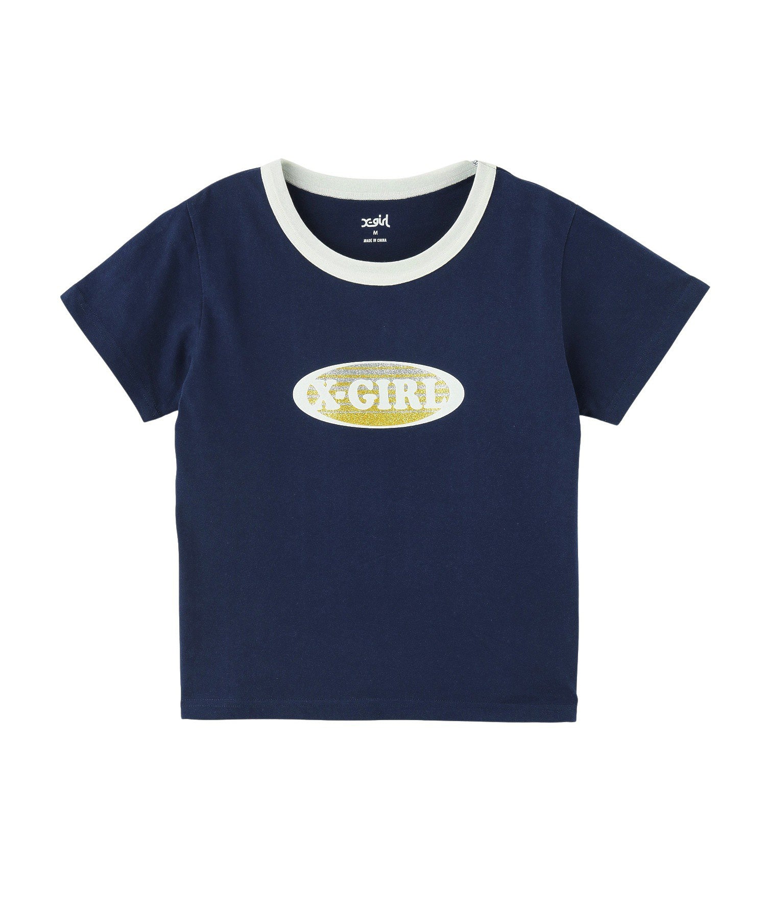 GRADATION GLITTER OVAL LOGO S/S BABY TEE