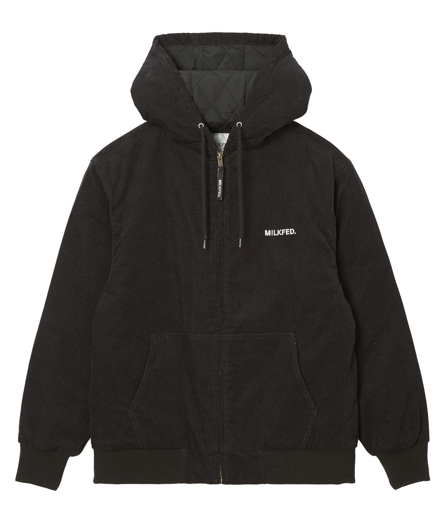 LOGO EMBROIDERED CORDUROY HOODED JACKET