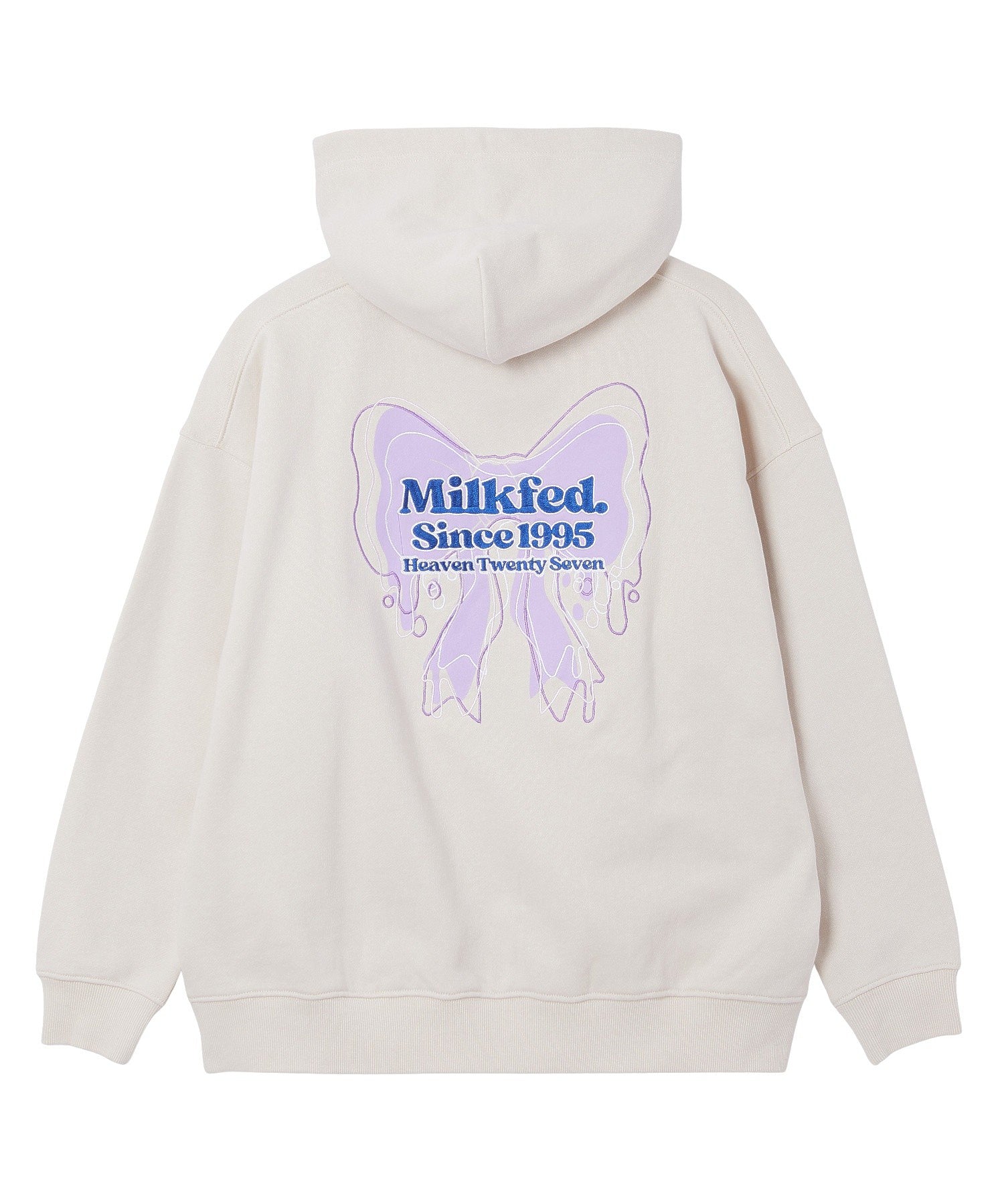 RIBBON EMBROIDERY SWEAT HOODIE