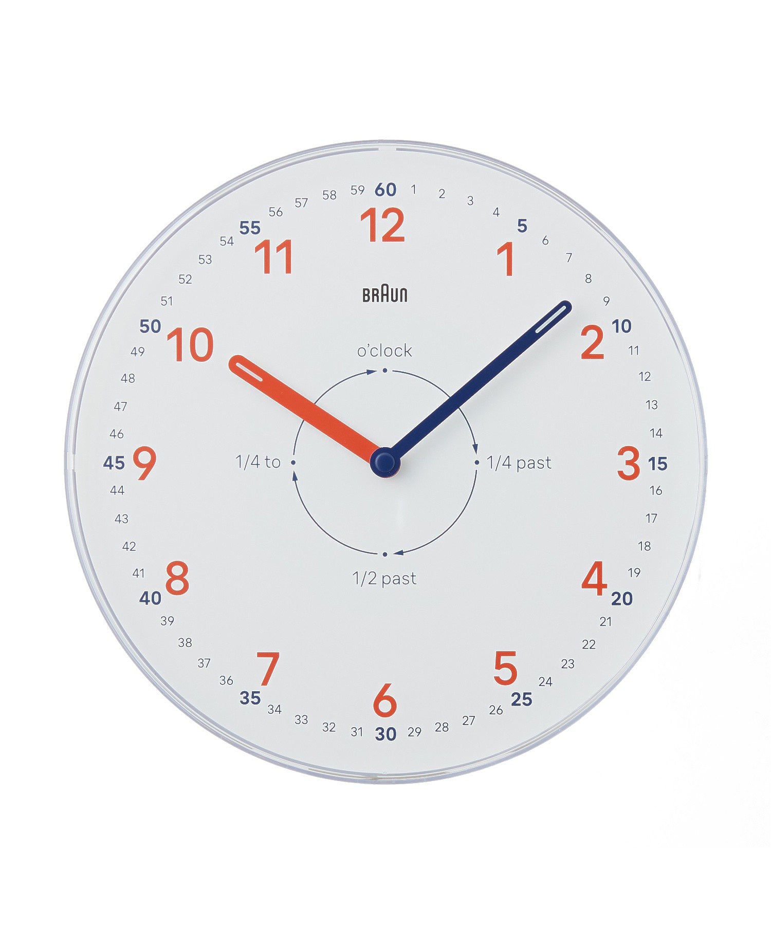 BRAUN Time Teacher WALL CLOCK WHITE BC26TW（ブラウン タイムティーチャー アナログ 壁掛け時計 ホワイト×オレンジ）