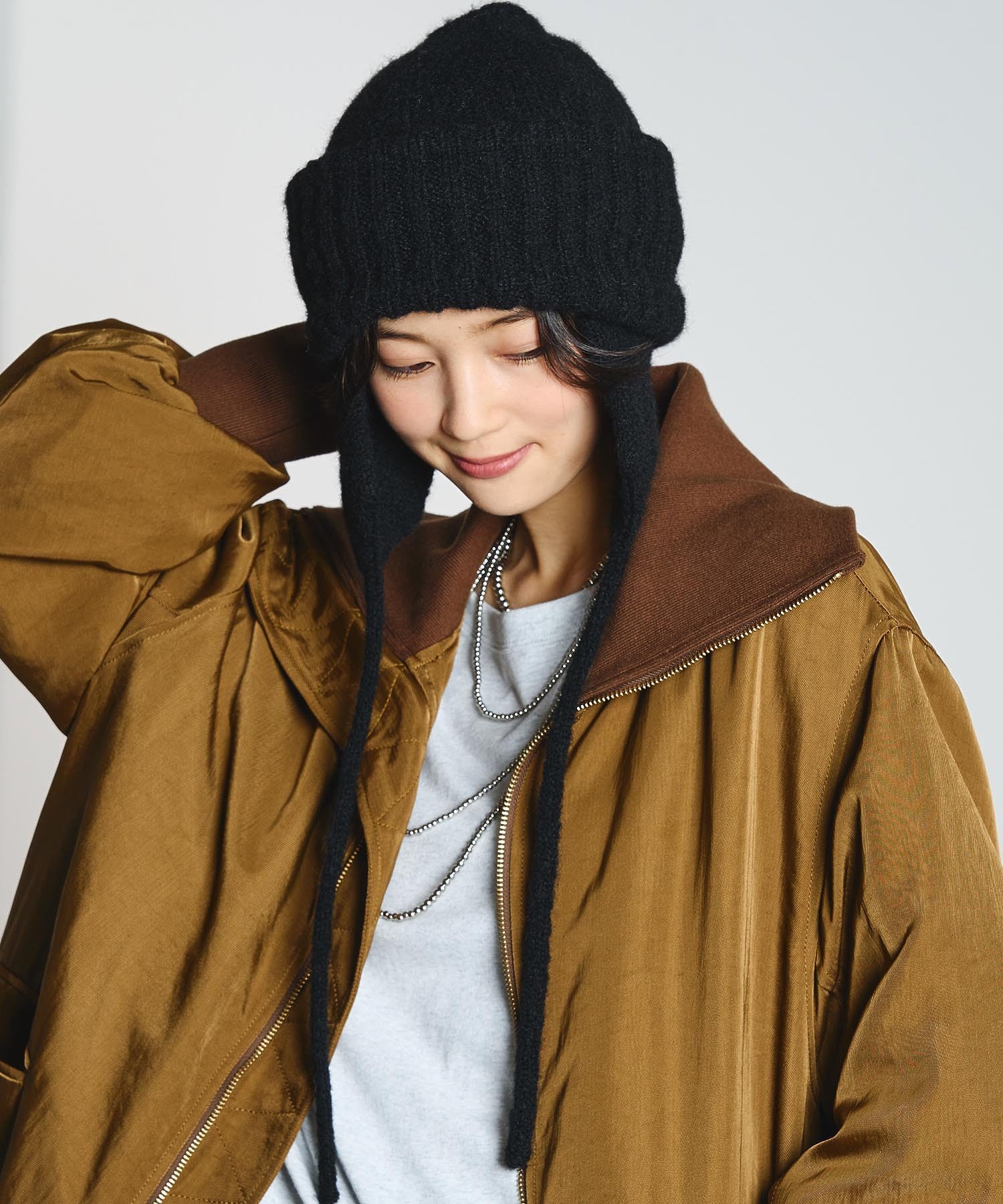【ROSE BUD別注】EAR FLAP KNIT CAP
