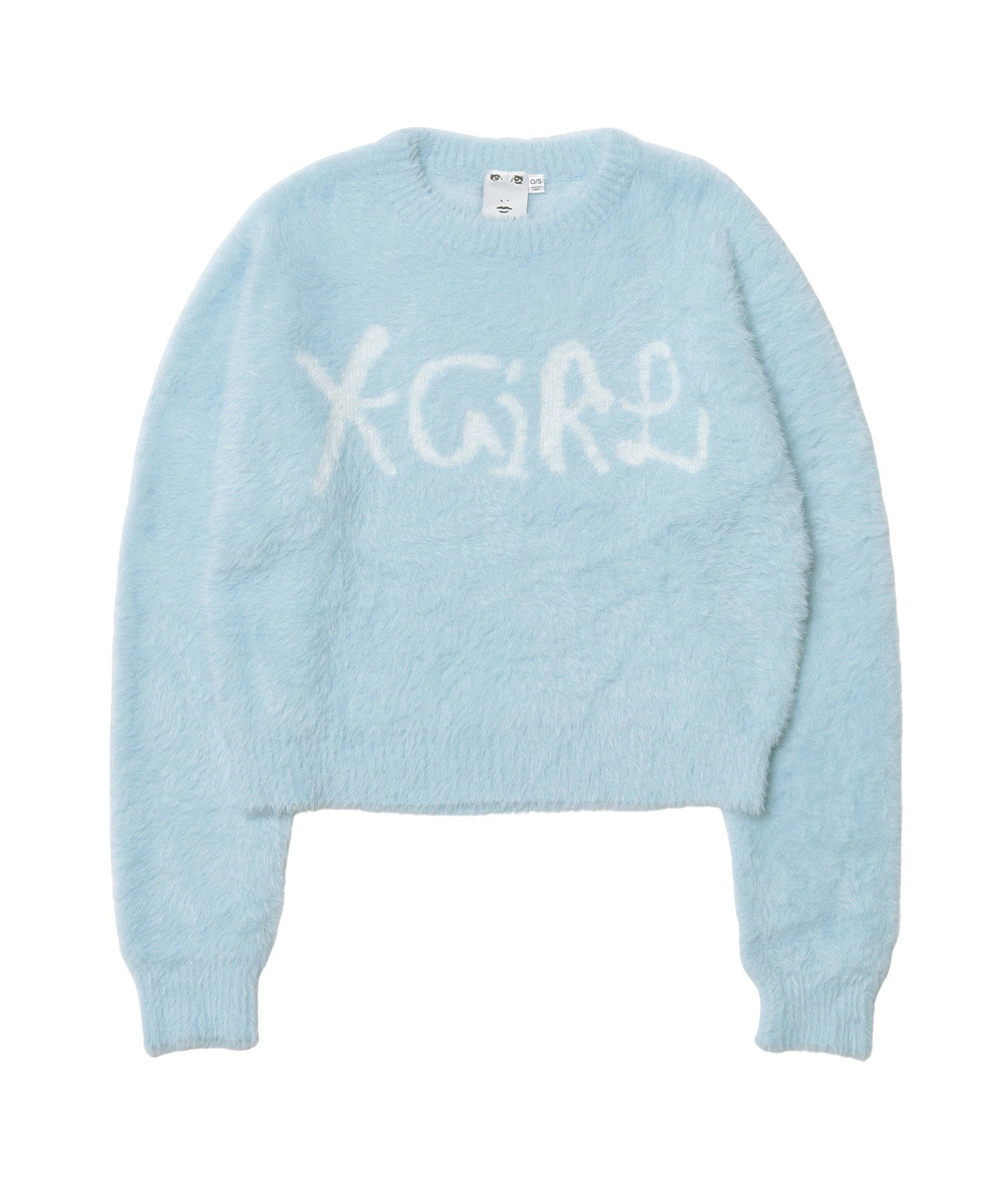 LOGO JACQUARD SHAGGY KNIT TOP