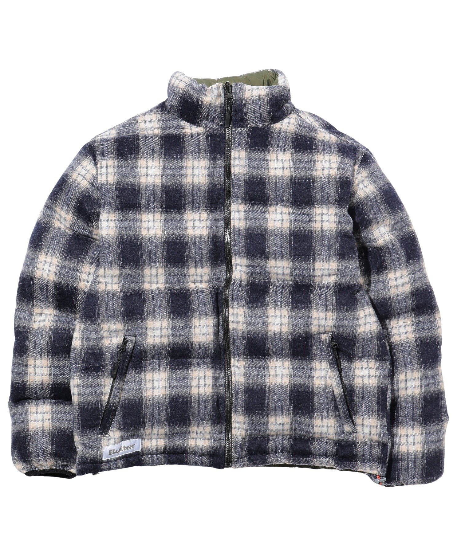 BUTTER/バター/Reversible Plaid Puffer Jacket