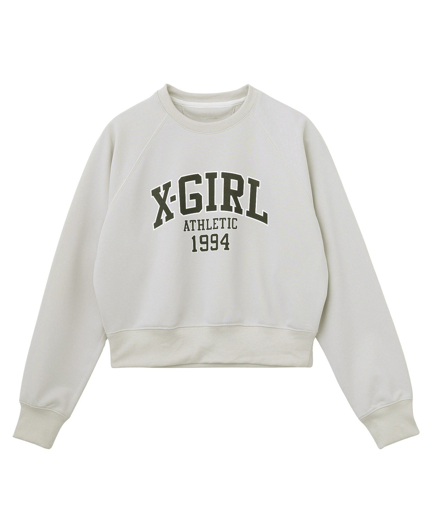 COLLEGE LOGO SHORT CREWNECK SWEATSHIRT