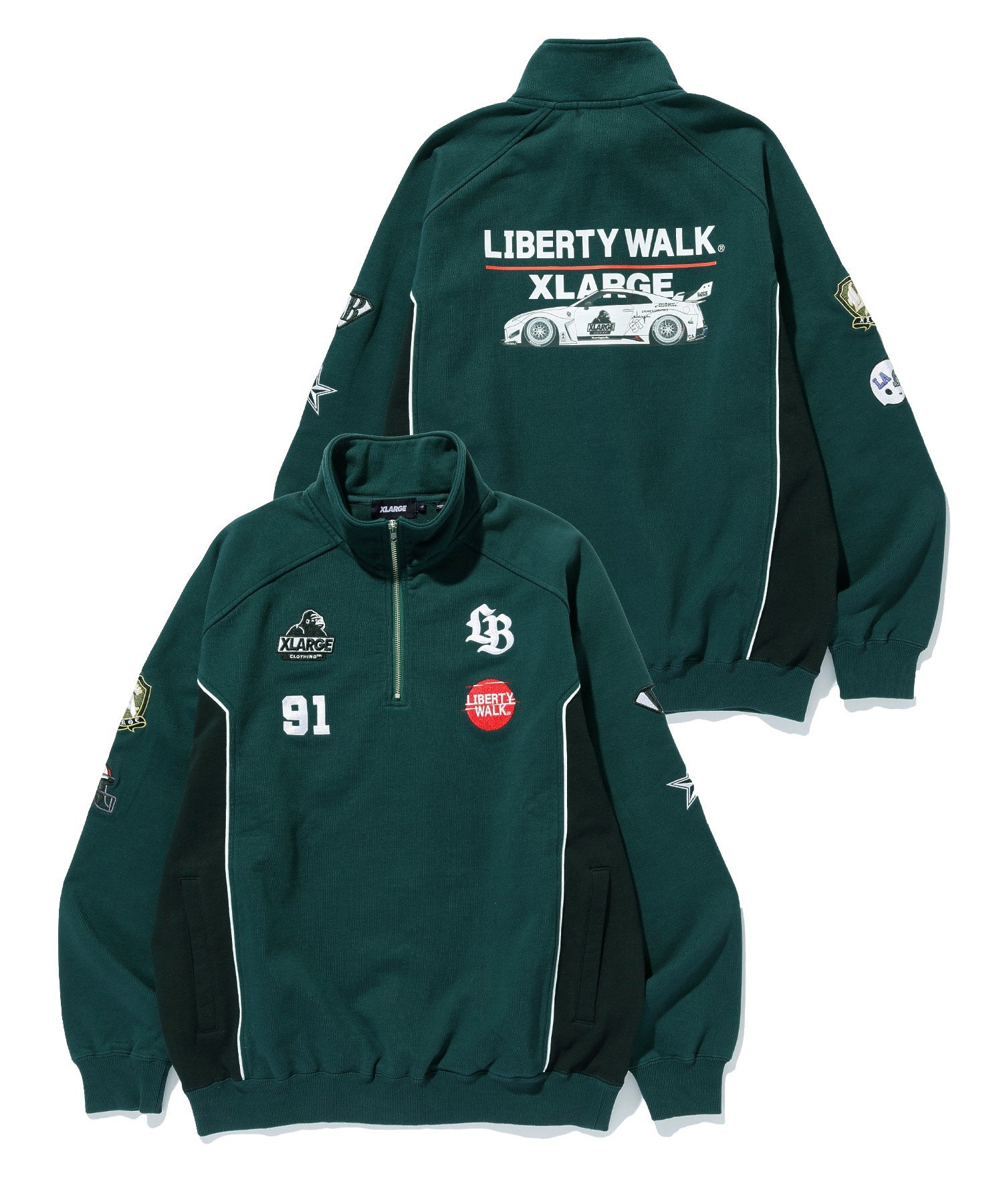 XLARGE×LIBERTY WALK HALF ZIP SWEATSHIRTS