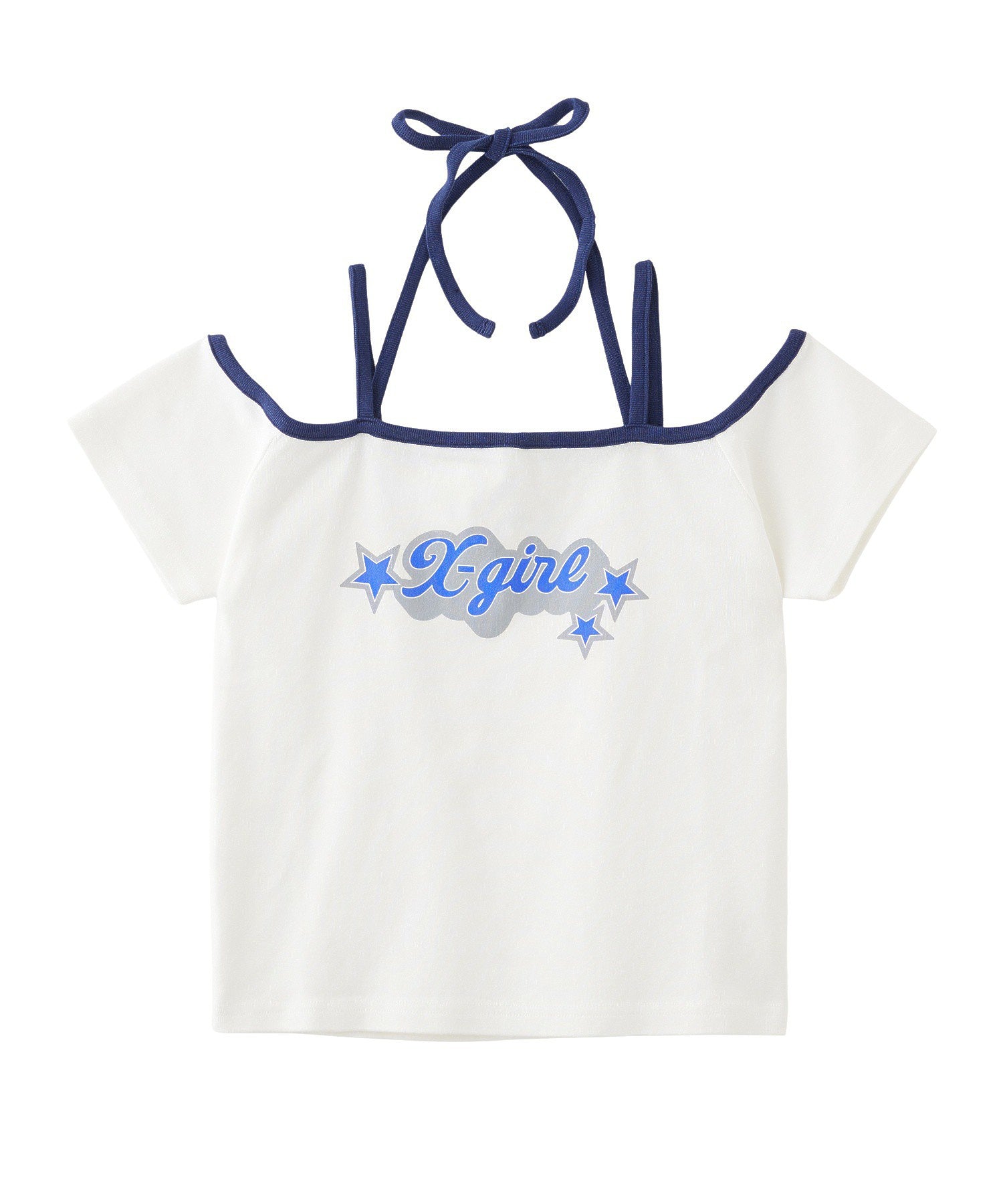 FLYING STARS LOGO OFF THE SHOULDER BABY TEE