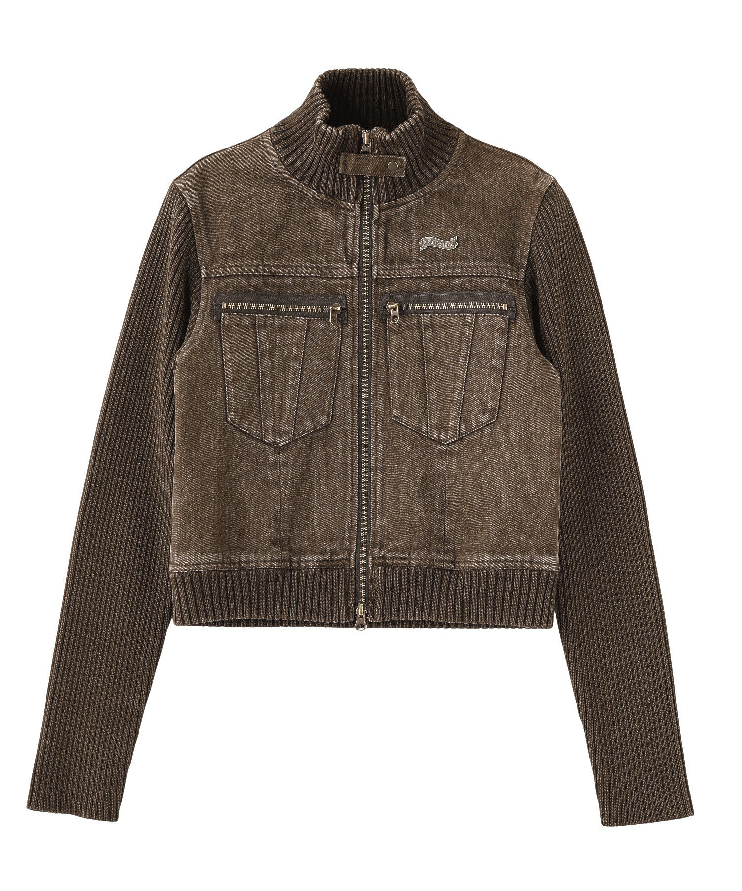 FADED RIBBED SLEEVE JACKET