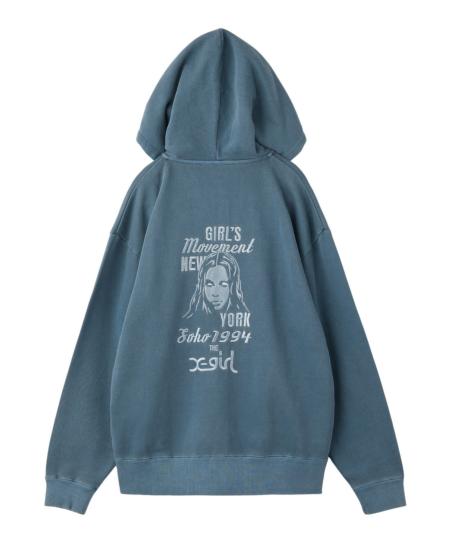 MIX LOGO & FACE FADED ZIP UP SWEAT HOODIE