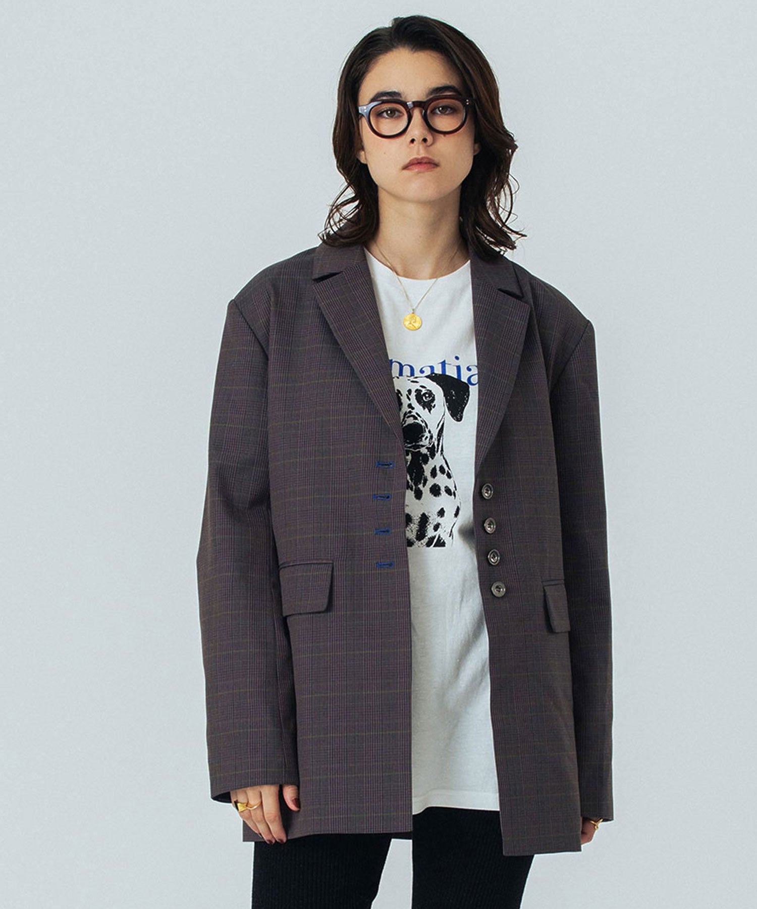 CREOLME/CHECK TAILORED JACKET