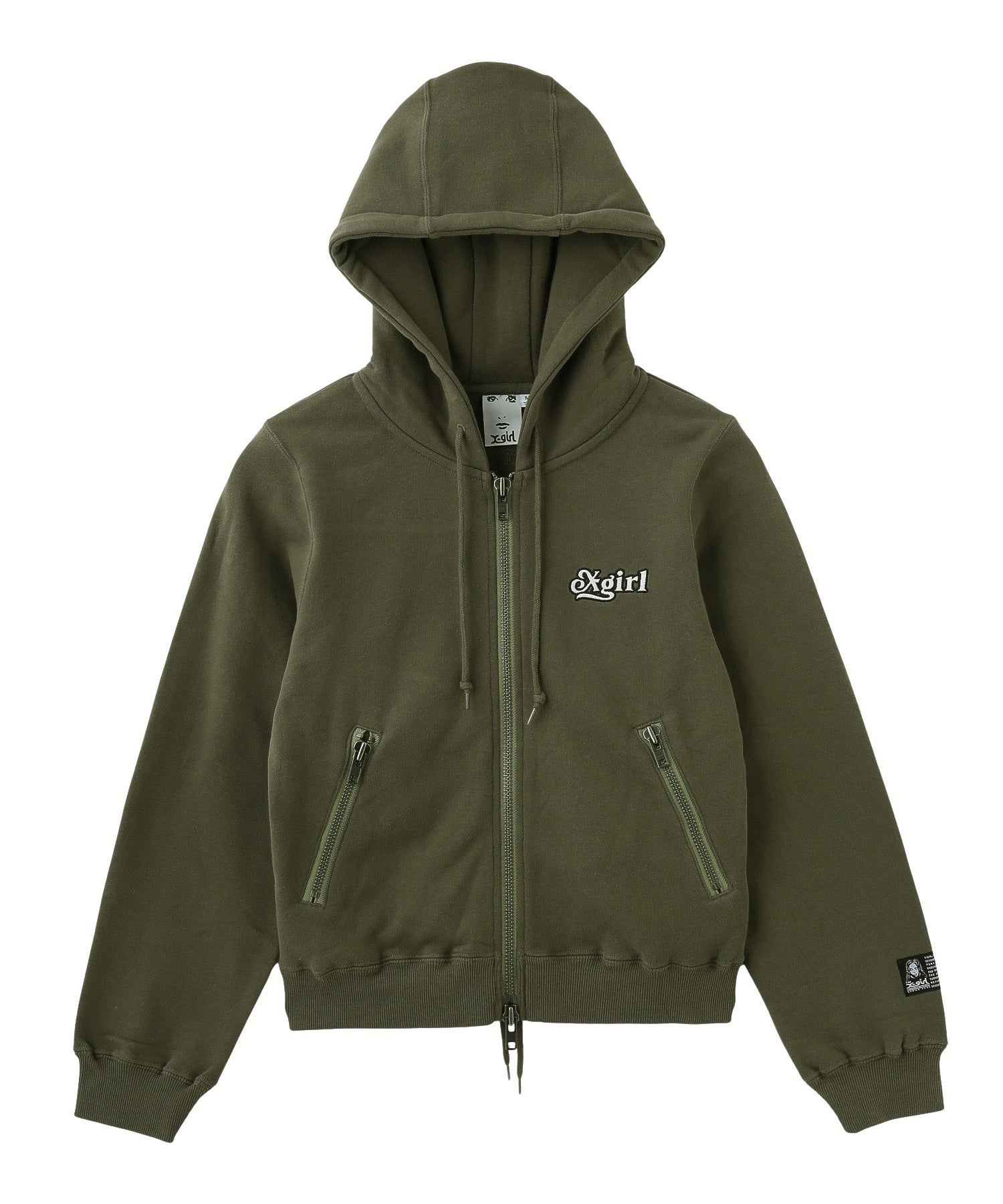 BACK LACE UP ZIP UP SWEAT HOODIE