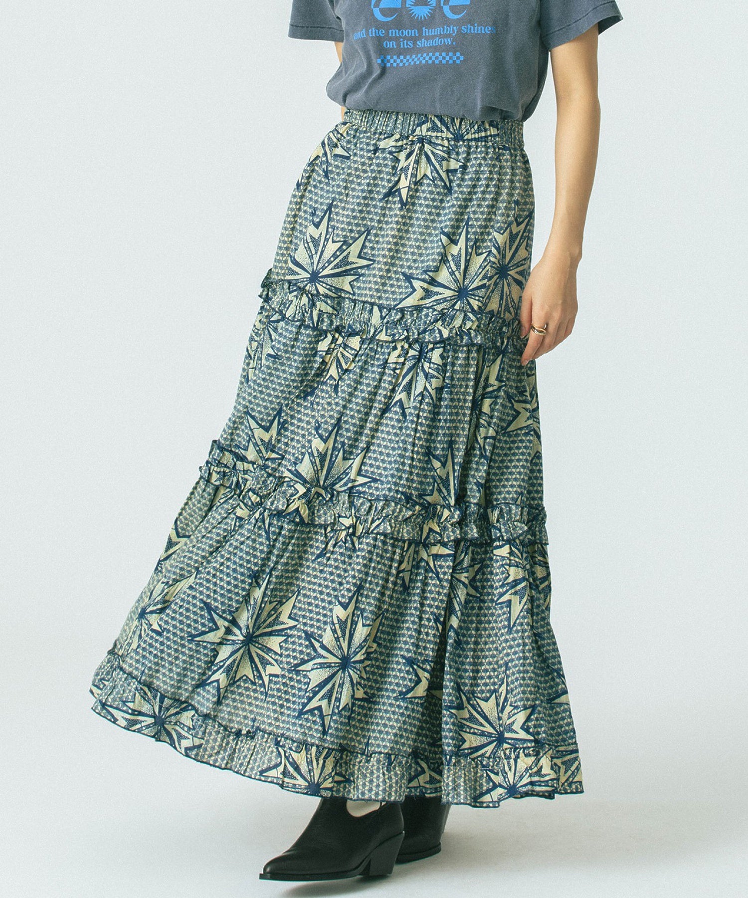 mag.by c/PRINT TIERED SKIRT