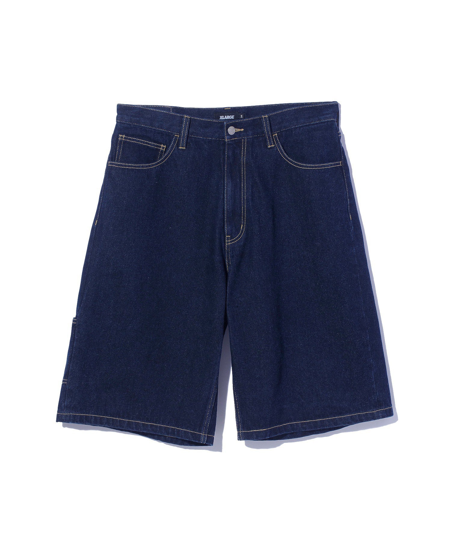 STITCHED LOGO DENIM SHORTS