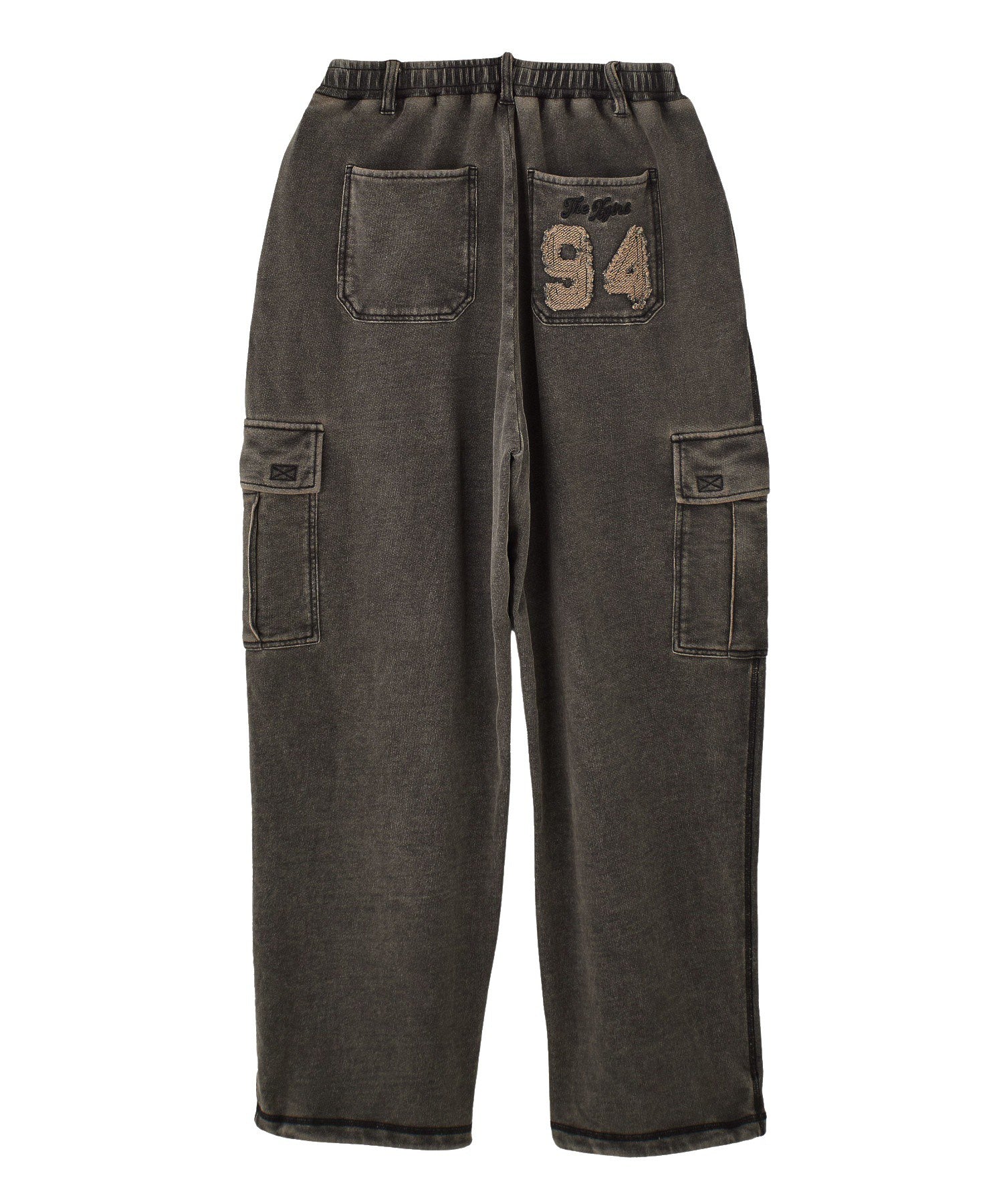 OVERDYED NUMBER PATCH CARGO SWEATPANTS