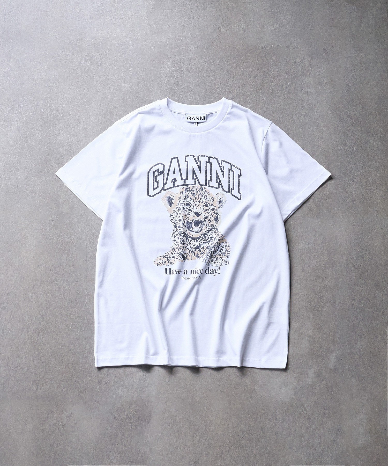 GANNI/BASIC JERSEY LEOPARD RELAXED T-SHIRT