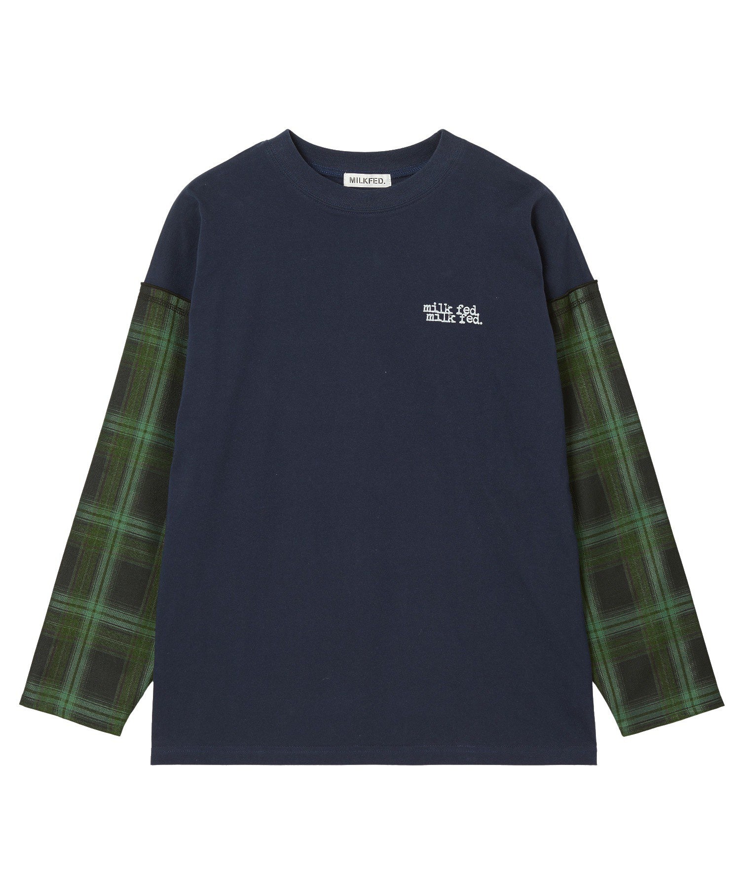 PLAID SLEEVES L/S TOP