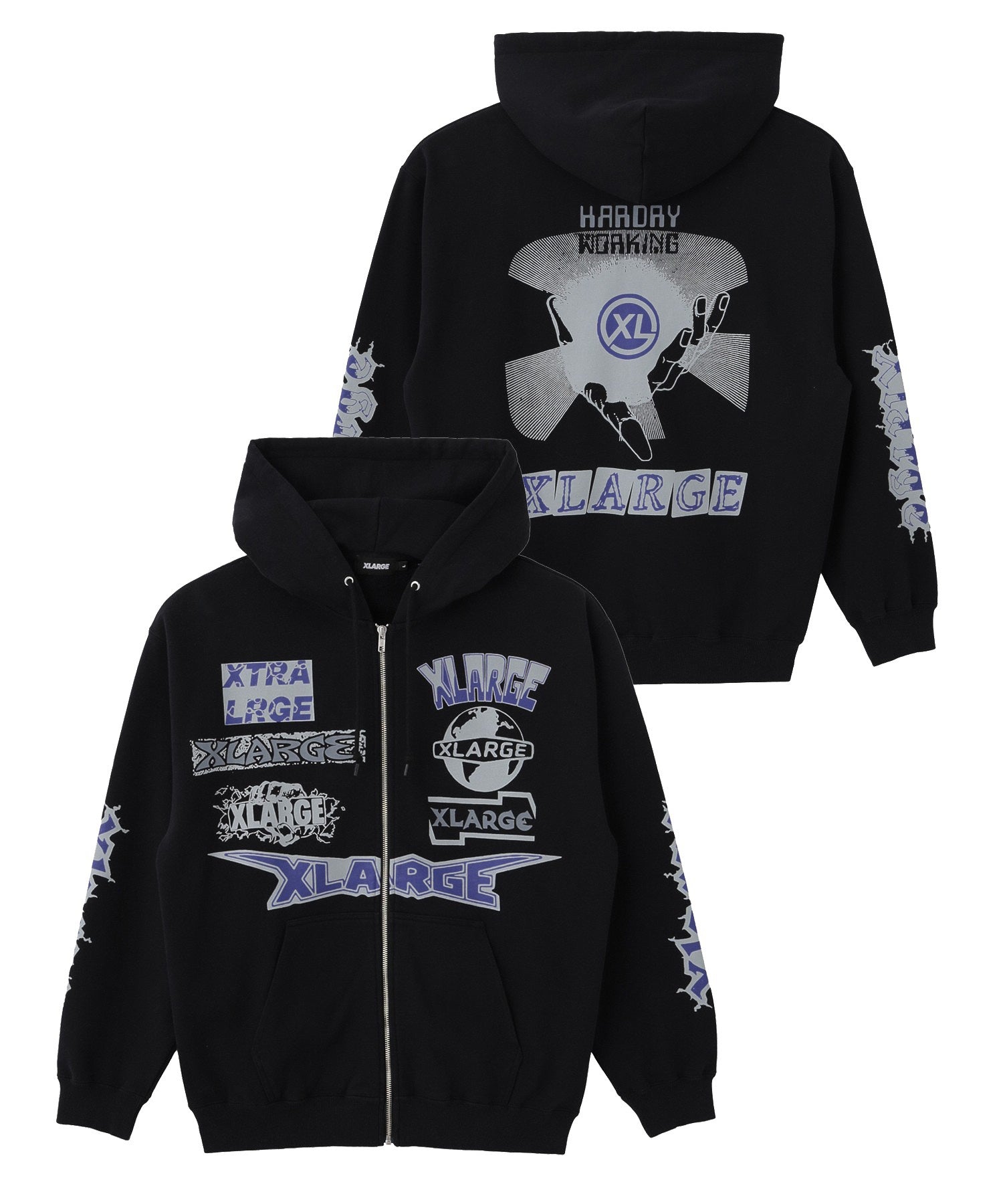 MULTI LOGO ZIP HOODED SWEATSHIRT