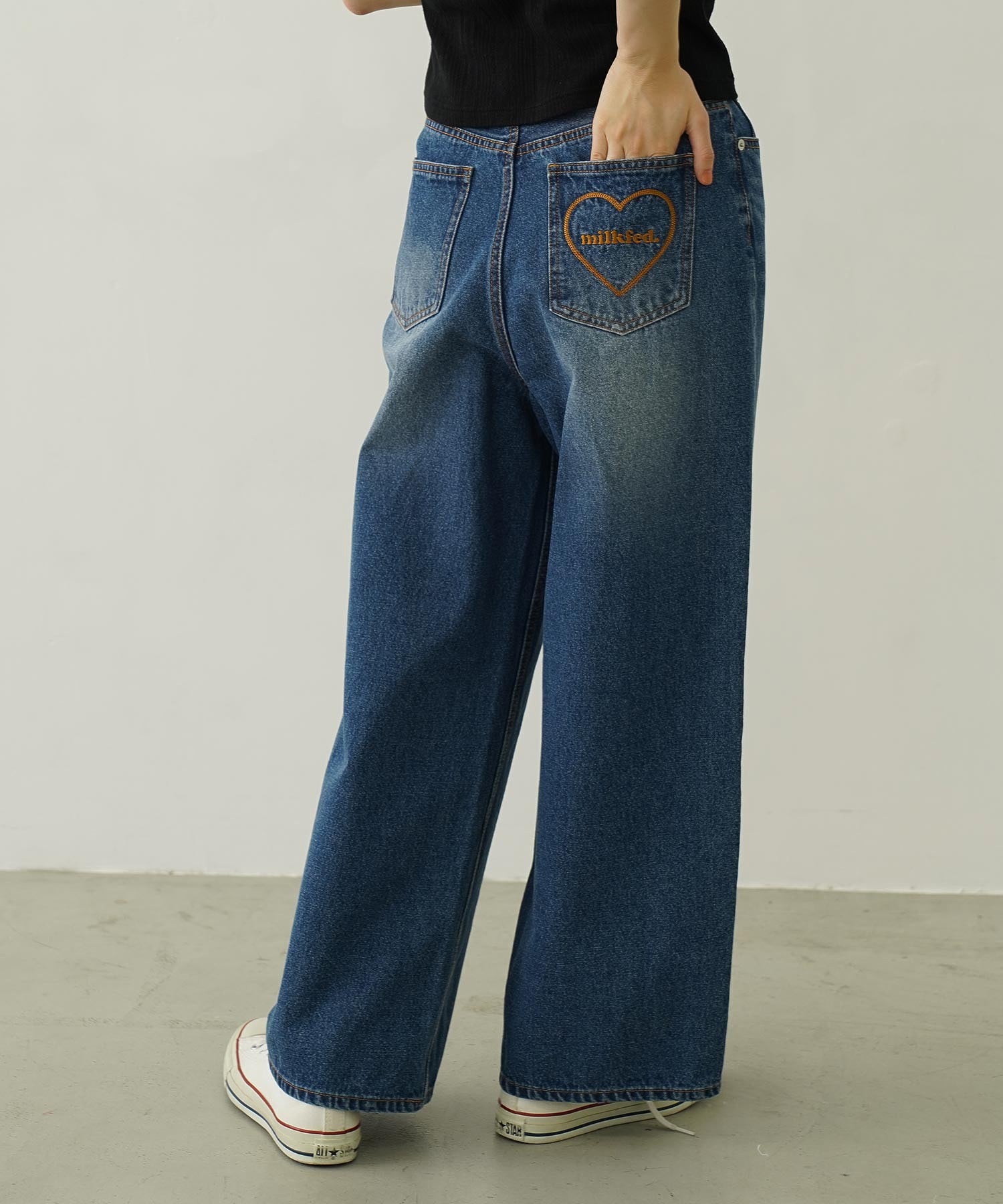 COOPER HEART WIDE DENIM PANTS