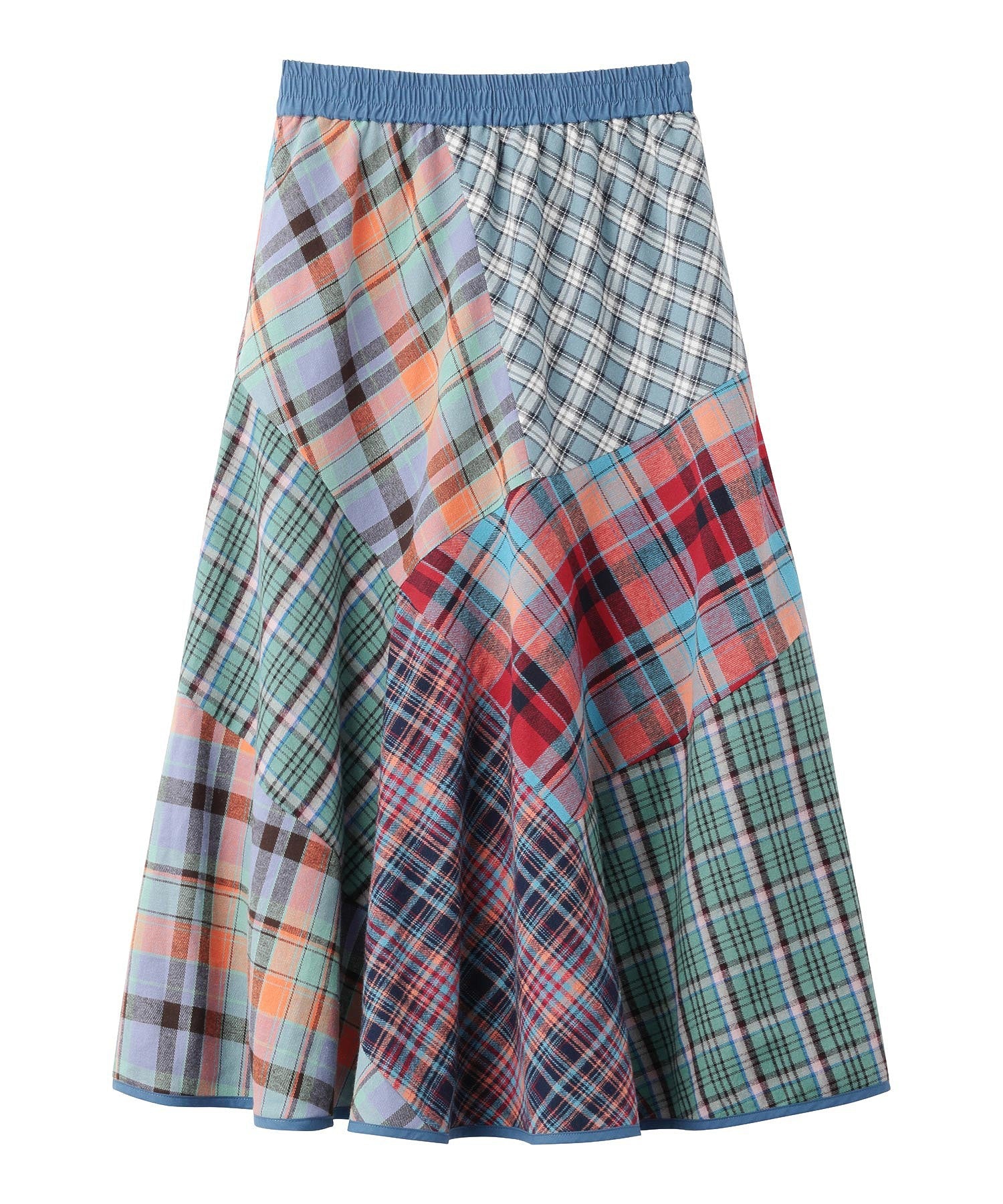 PLAID PATCHWORK SKIRT MILKFED.