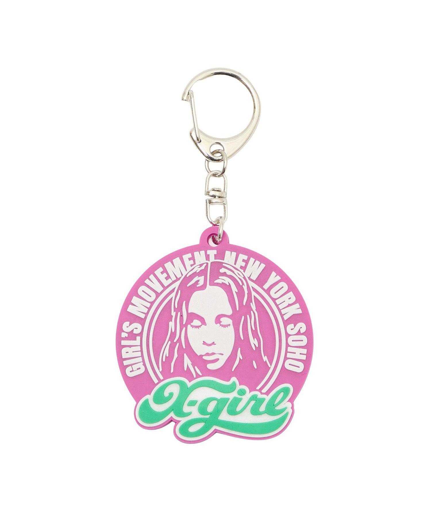 CHEERFUL LOGO AND FACE RUBBER KEY CHARM