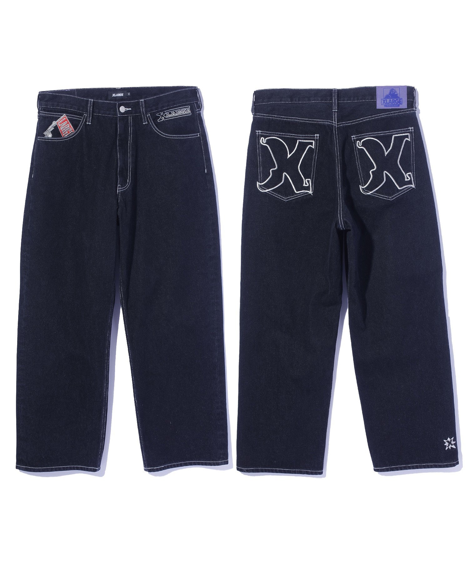 EMBROIDERED DENIM PANTS