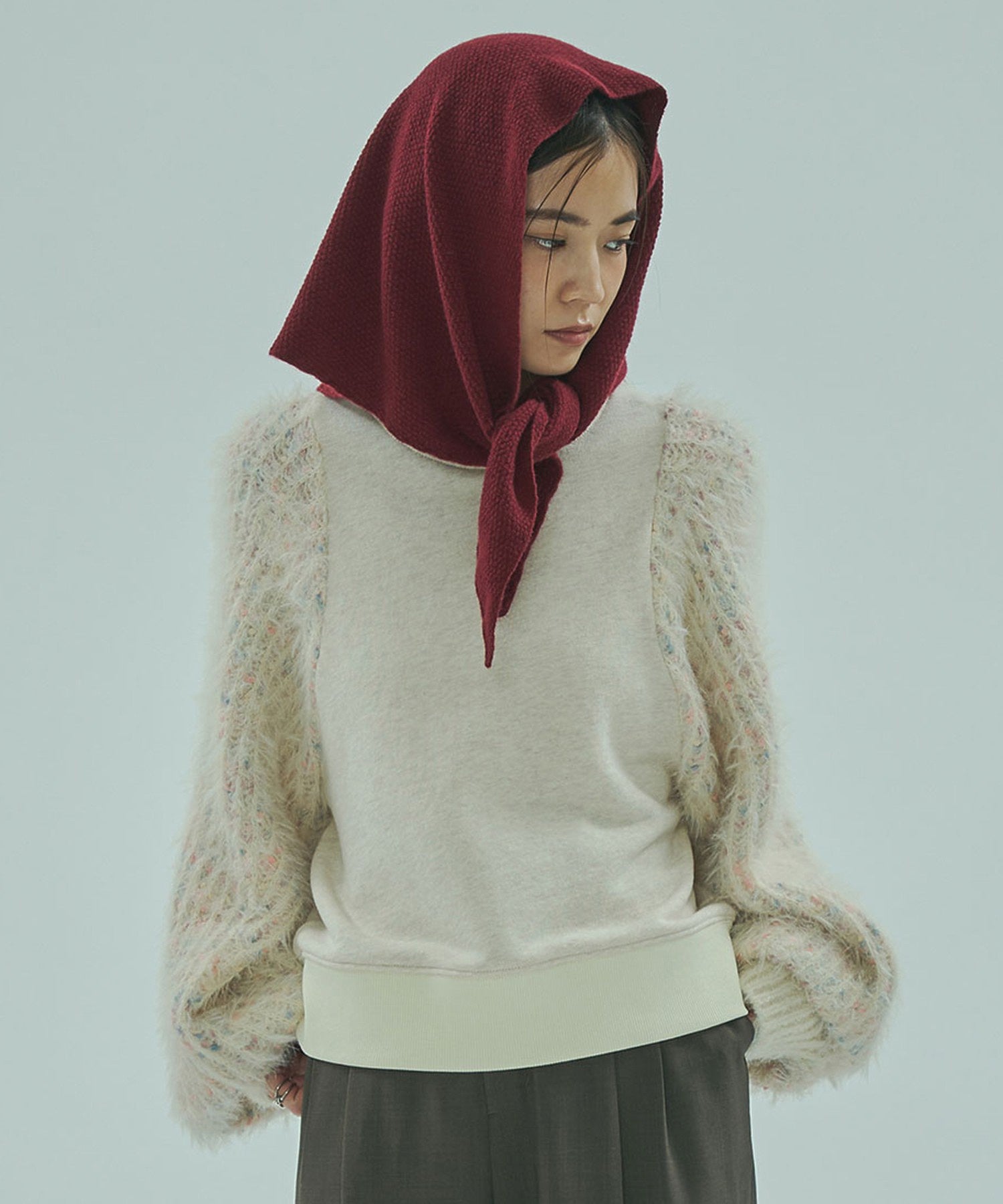 mici/KNIT VOLUME SLEEVES TOP