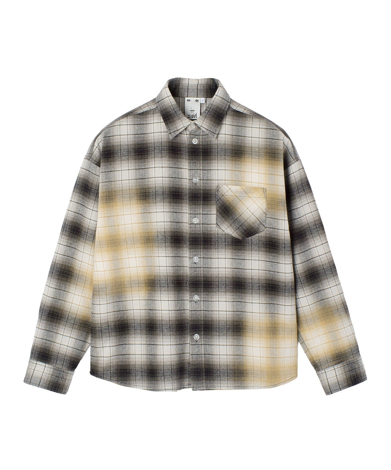 BLEACHED PLAID L/S SHIRT