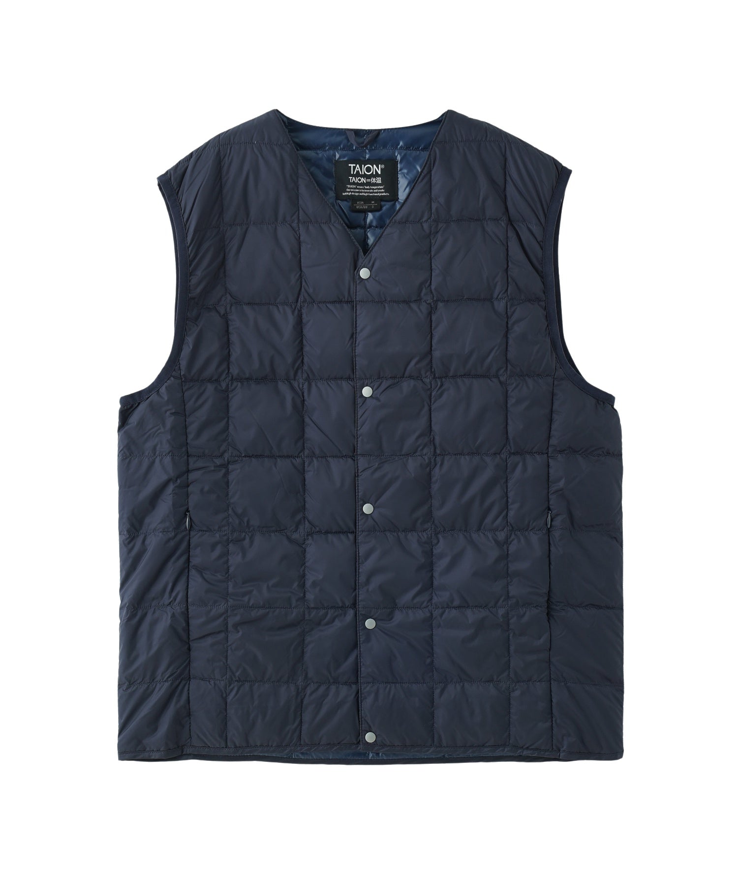 TAION/タイオン/V NECK BUTTON DOWN VEST/TAION-001