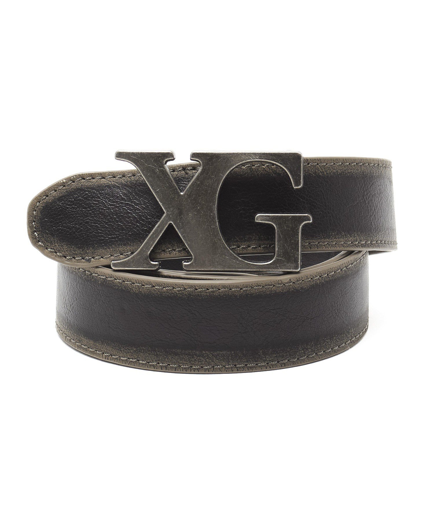 XG EMBLEM CLASP FAUX LEATHER BELT