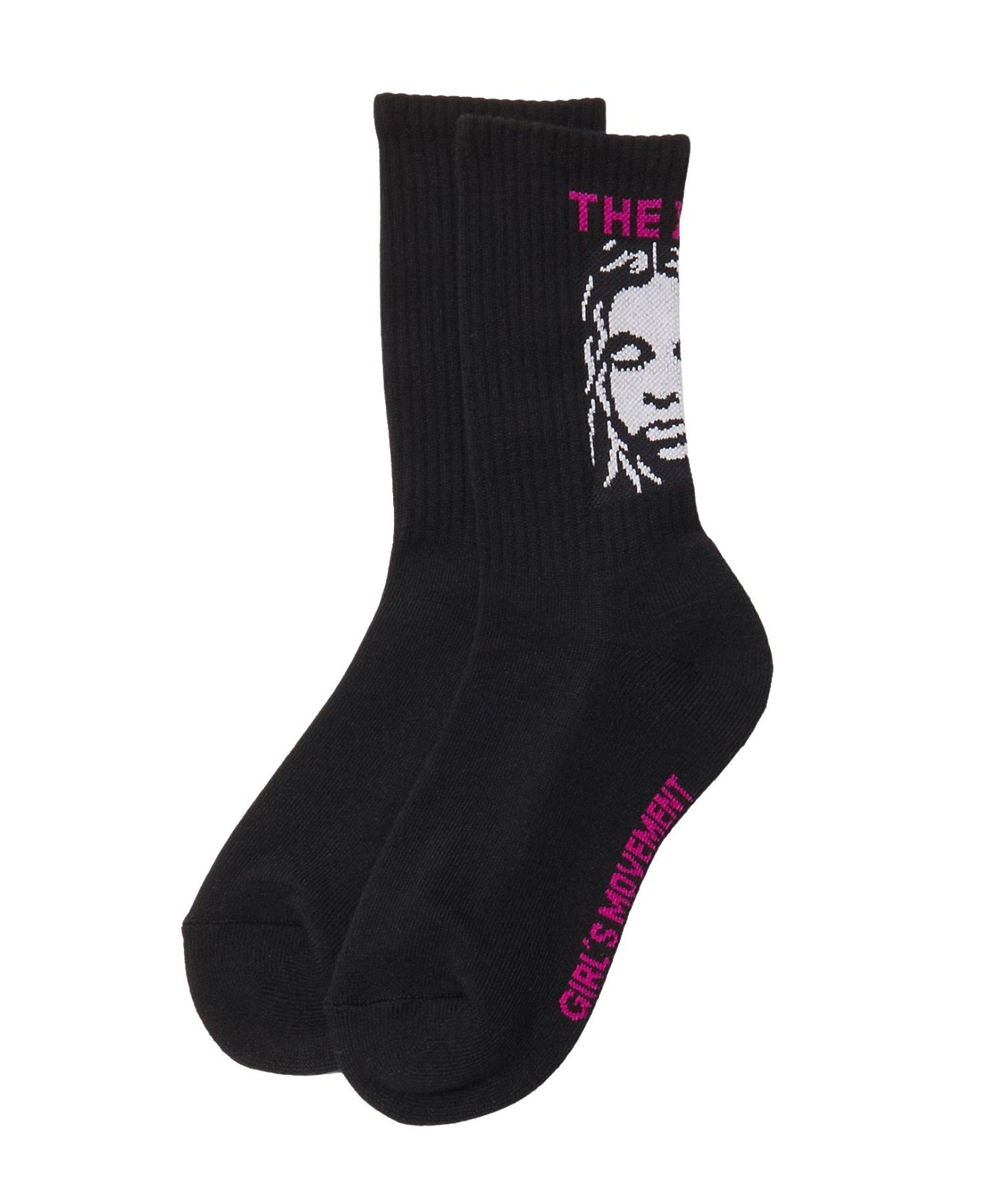 THE X-GIRL LOGO AND FACE JACQUARD RIB SOCKS