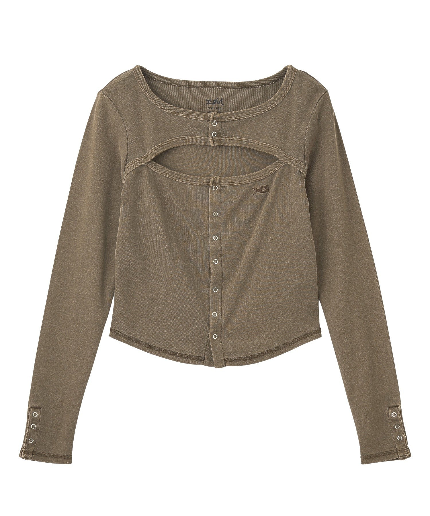 FRONT SLIT BUTTON L/S TOP