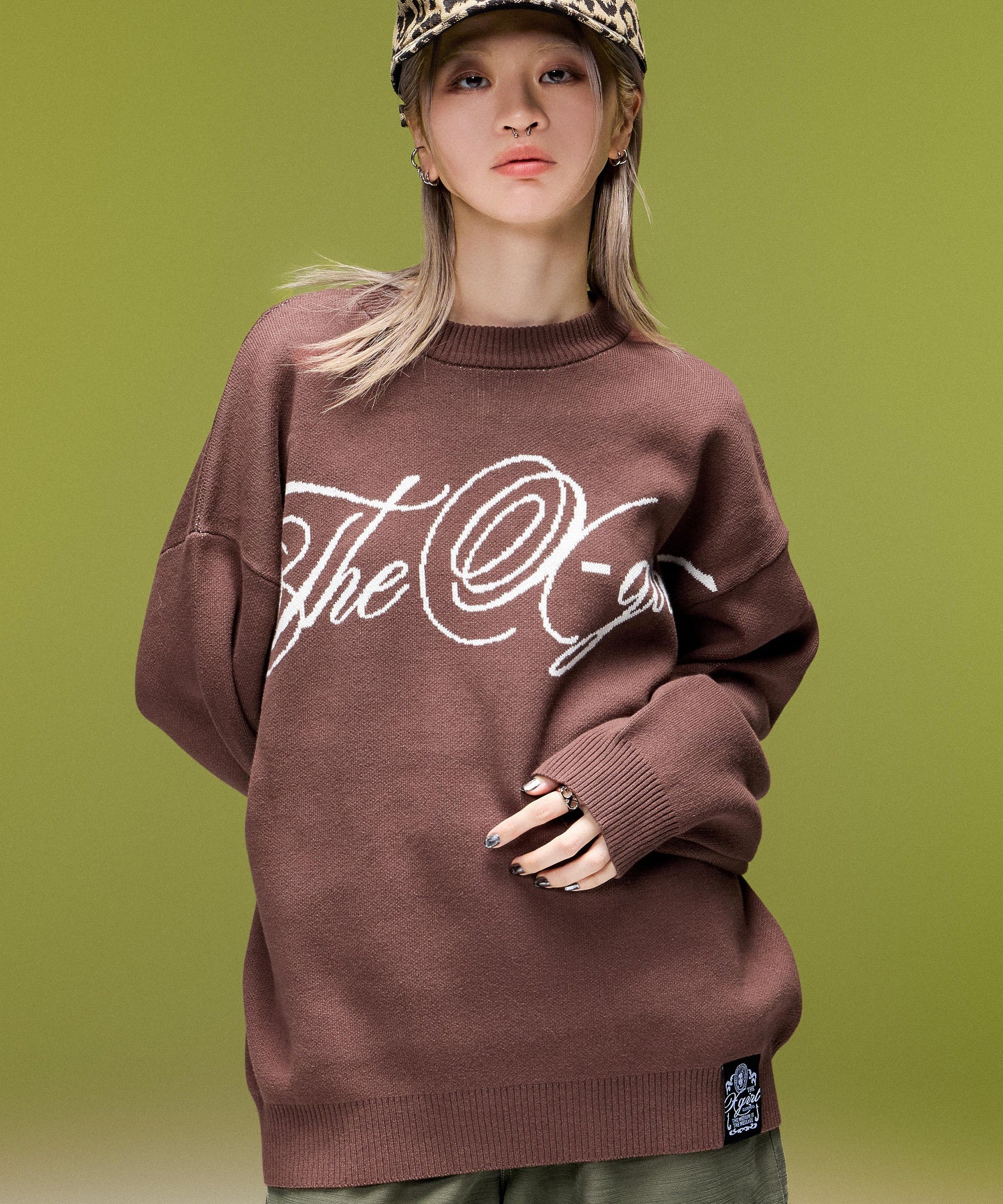 SCRIPT LOGO JACQUARD KNIT TOP