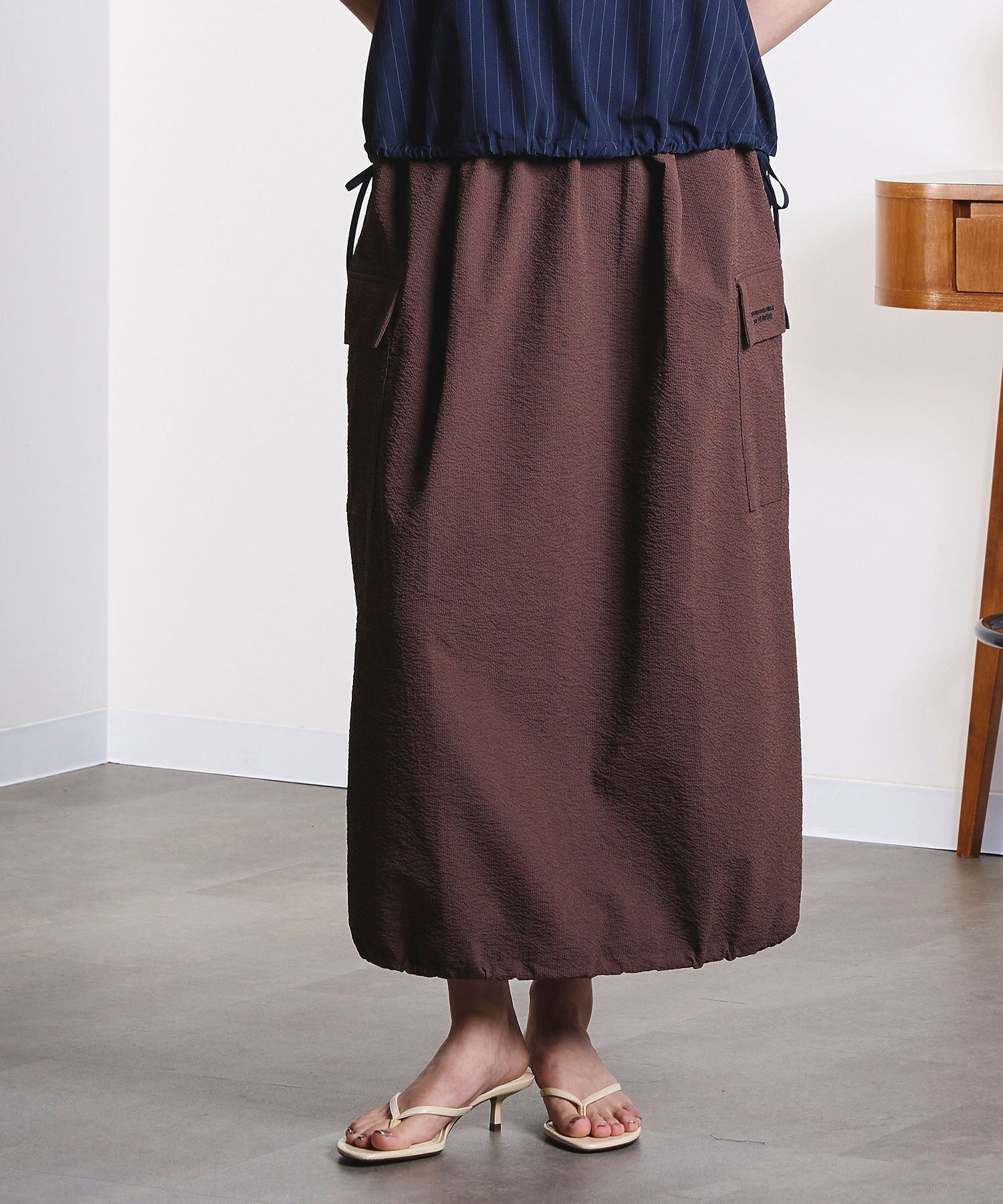 GENE HEAVENS x THOUSAND MILE/CARGO POCKET MAXI SKIRT