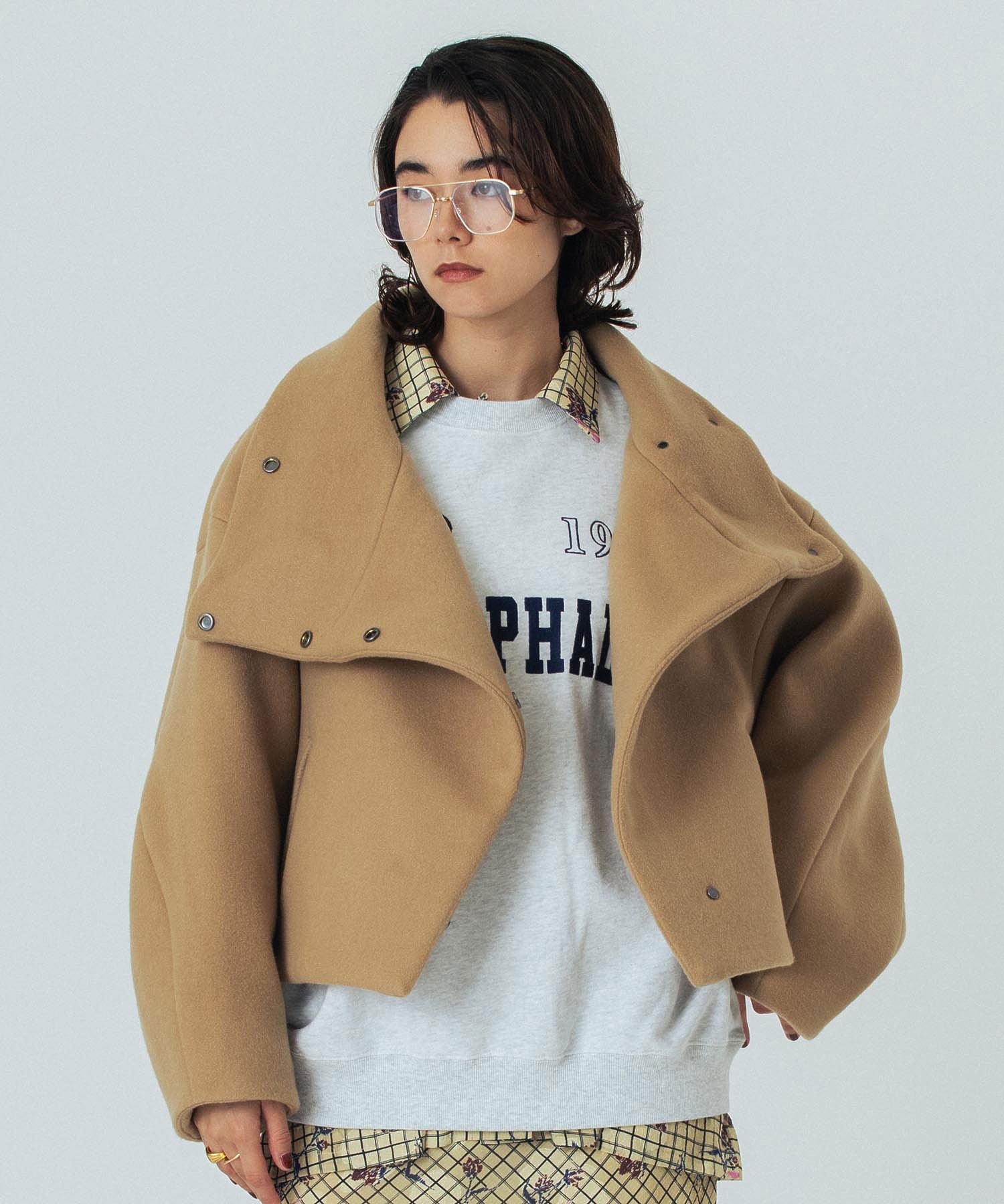 mici/BIG STAND COLLAR BLOUSON