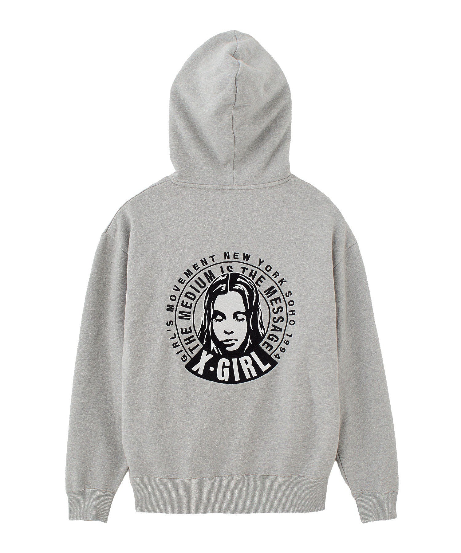 CIRCLE MESSAGE AND FACE ZIP UP SWEAT HOODIE