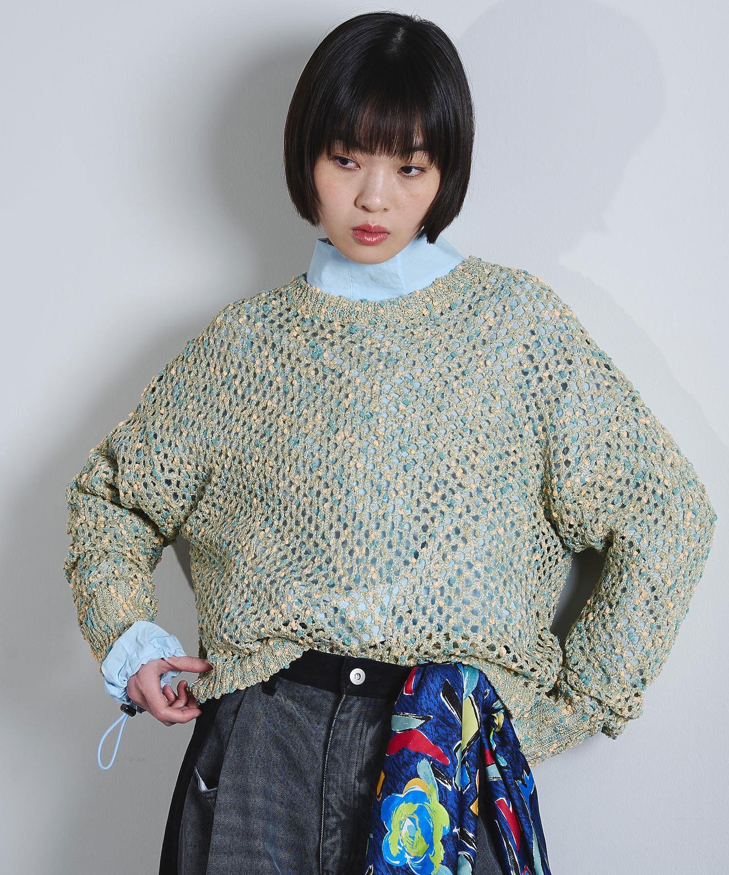 mici/MESH KNIT PULLOVER