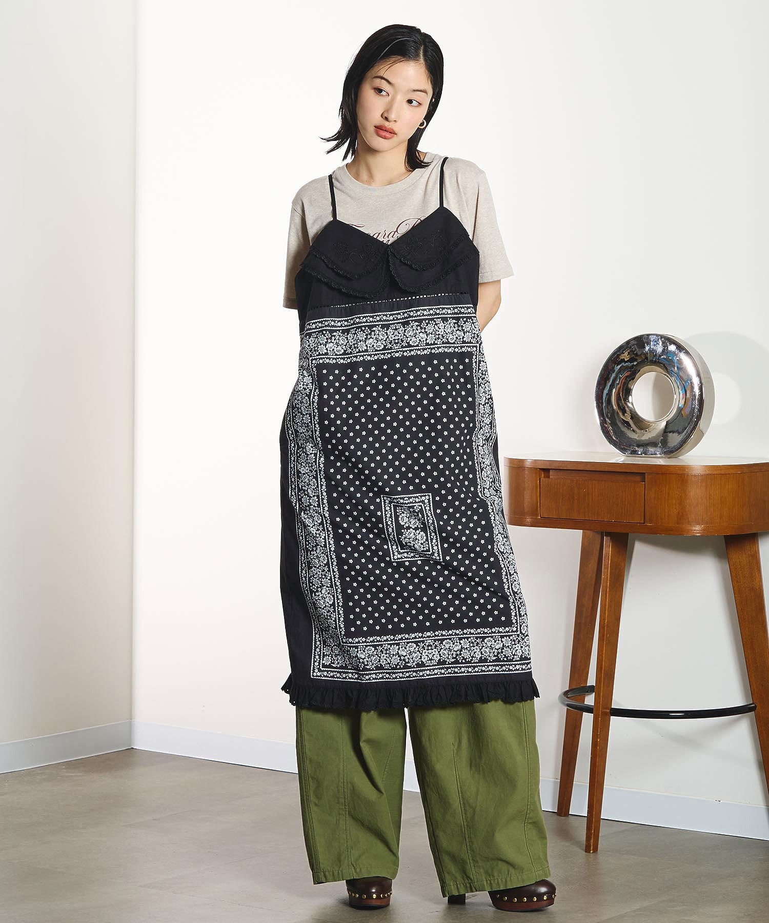 【ROSE BUD別注】INDIA IS BEAUTIFUL/BLACK BANDANA DRESS
