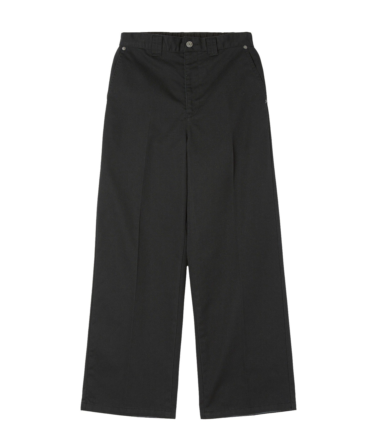 FACE LABEL FADED WIDE STRAIGHT EASY PANTS