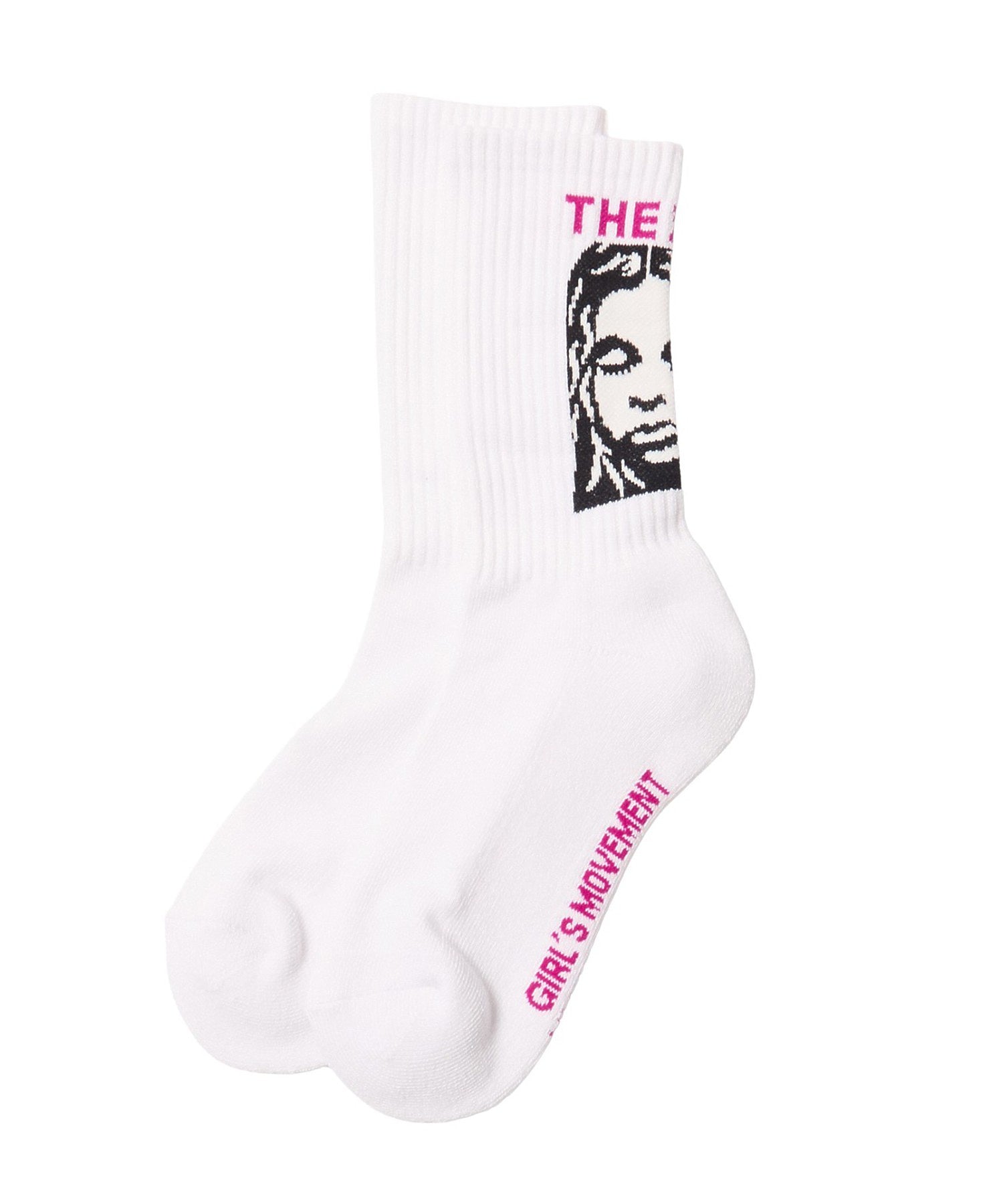THE X-GIRL LOGO AND FACE JACQUARD RIB SOCKS
