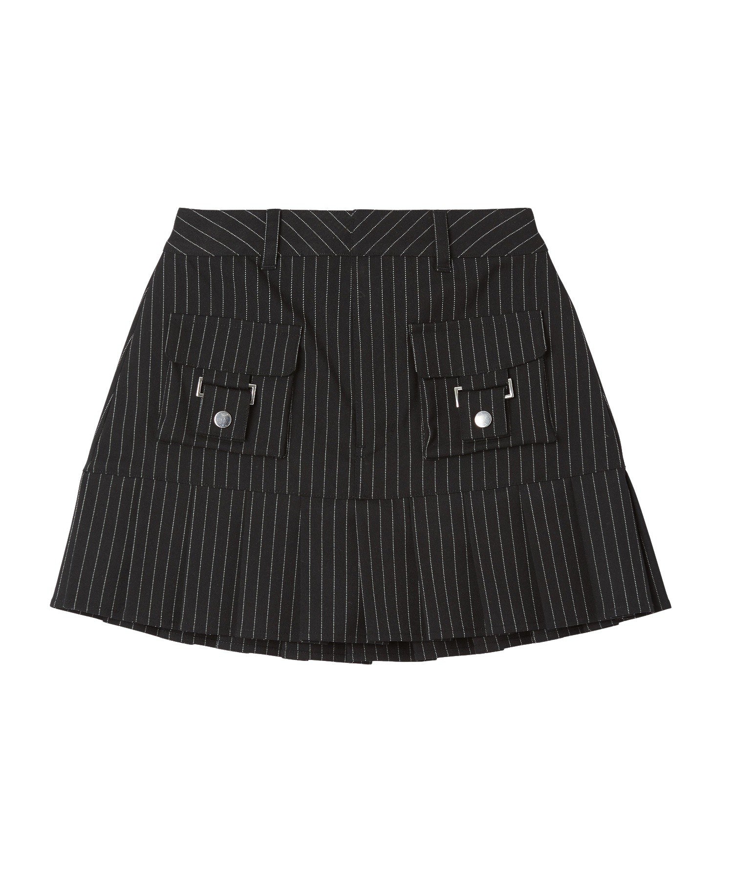 STRIPE PLEATS HEM MINI SKIRT