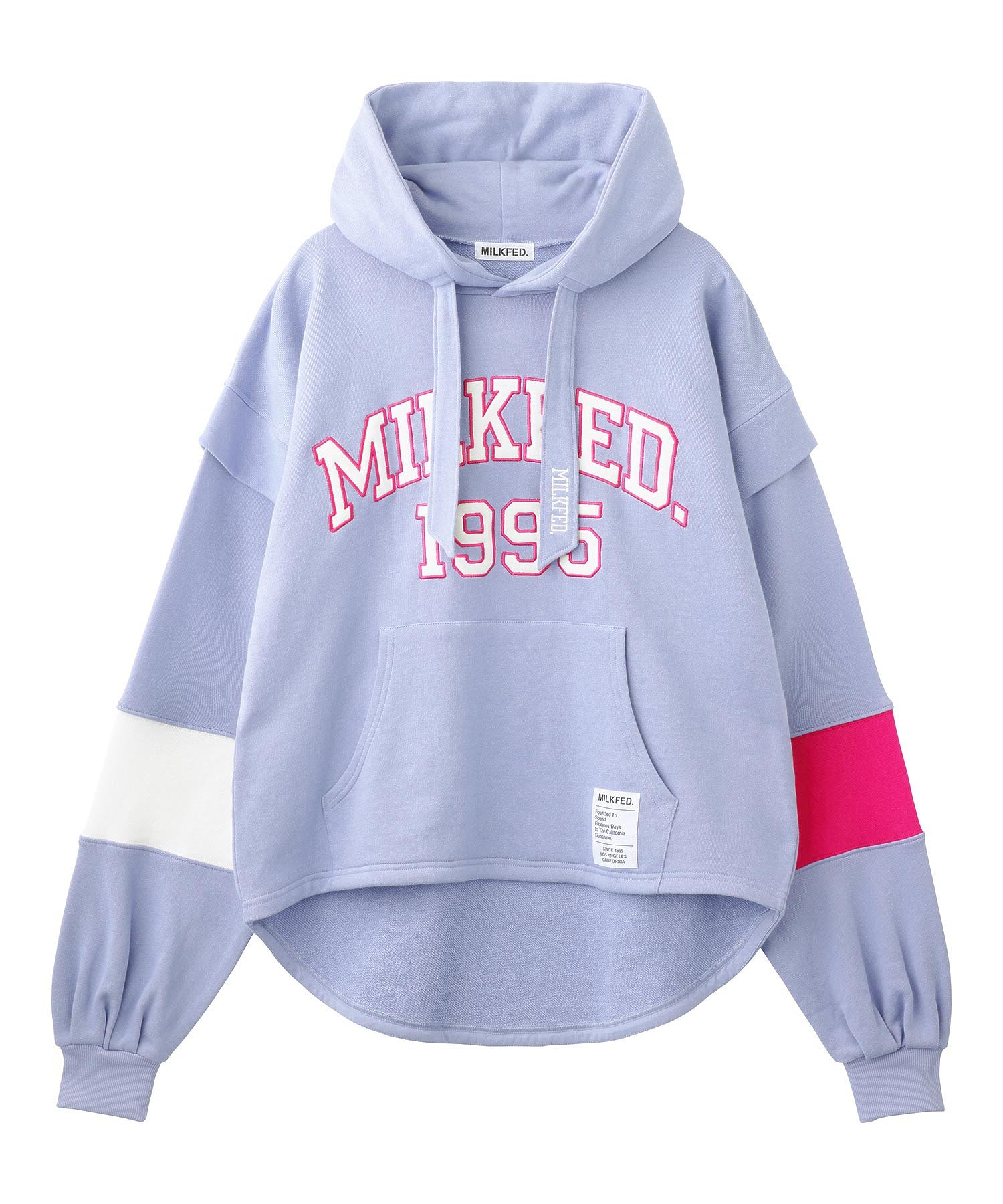 LAYERED SLEEVE  PATCH LOGO SWEAT HOODIE MILKFED.