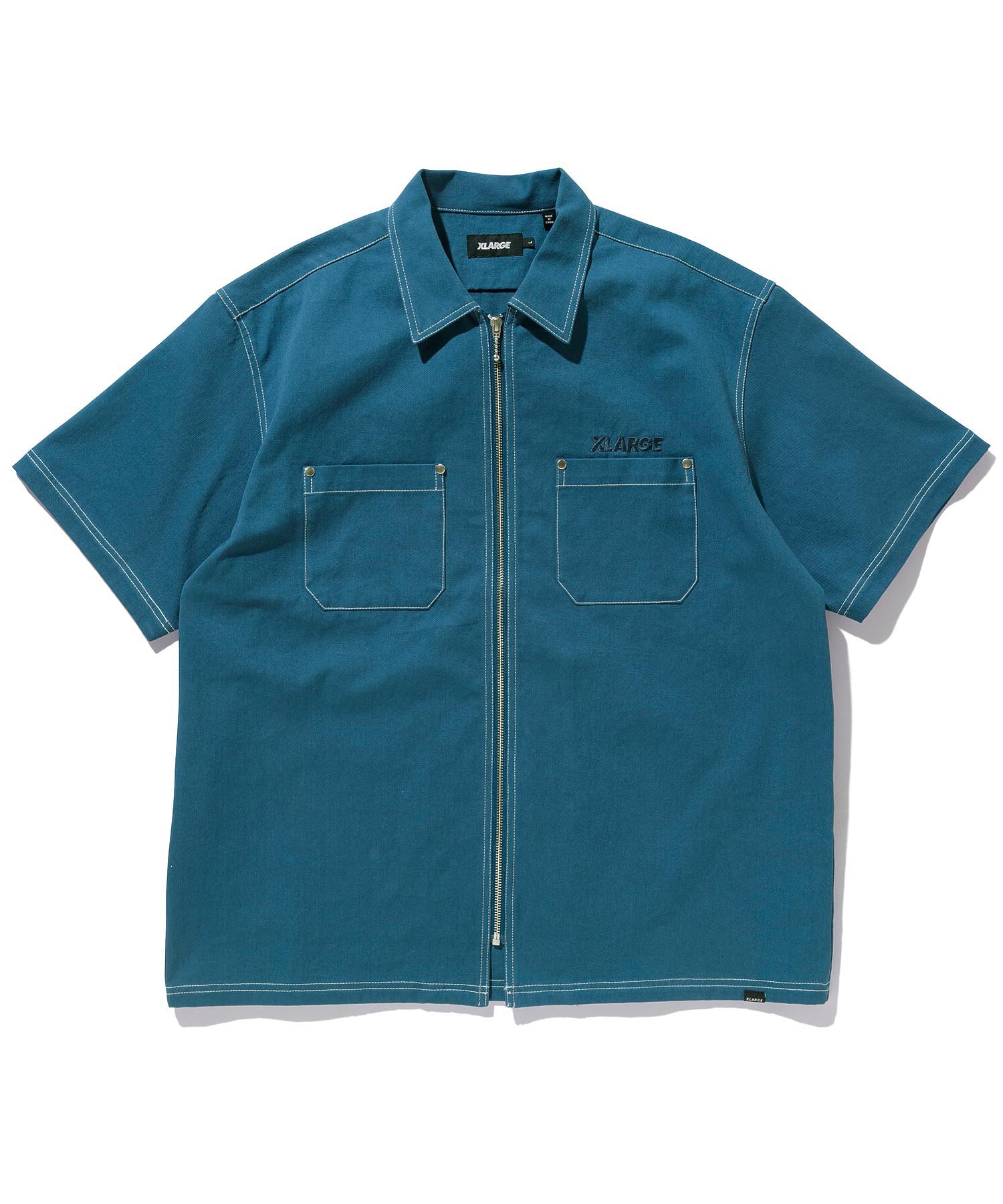STITCHED ZIP UP S/S WORK SHIRT XLARGE
