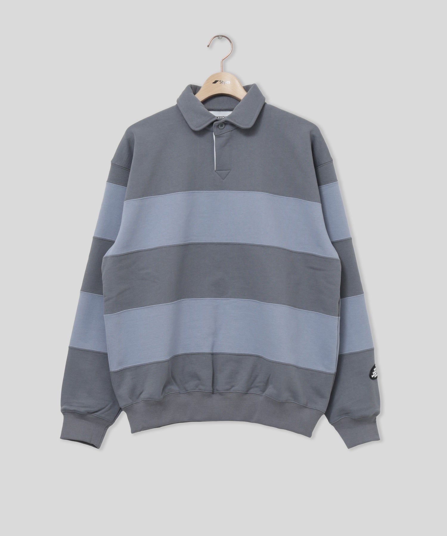 HOMBRENINO/オンブレ・ニーニョ/ROUND COLLAR STRIPE SWEAT SHIRT HN0261-CT0001