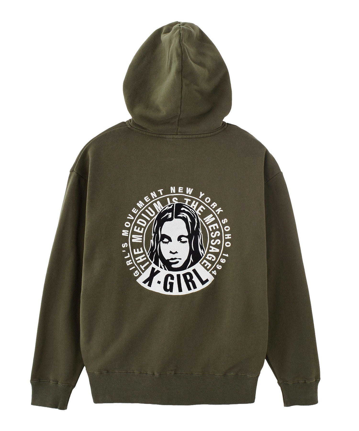 CIRCLE MESSAGE AND FACE ZIP UP SWEAT HOODIE