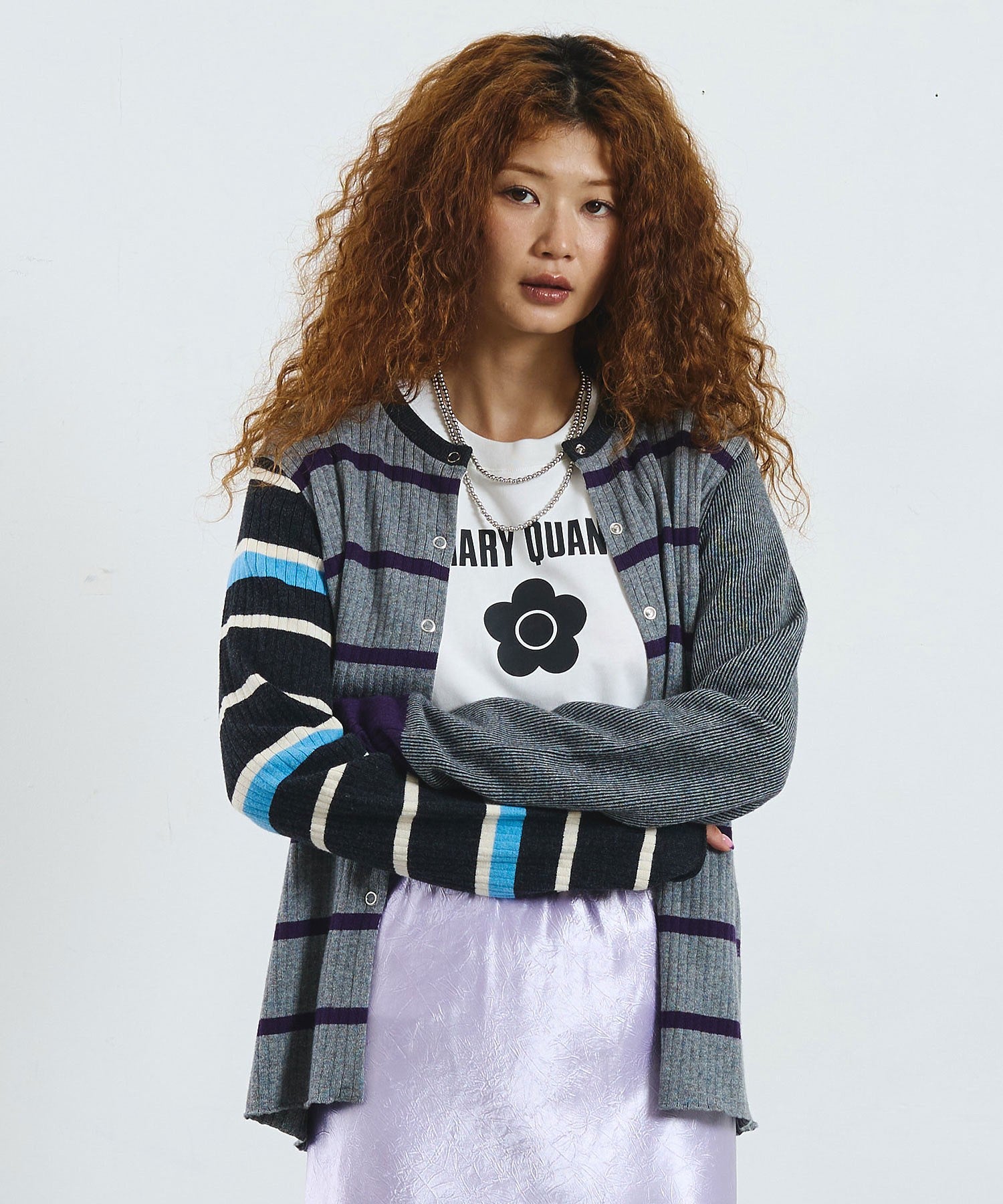CREOLME/MULTI STRIPE KNIT CARDIGAN