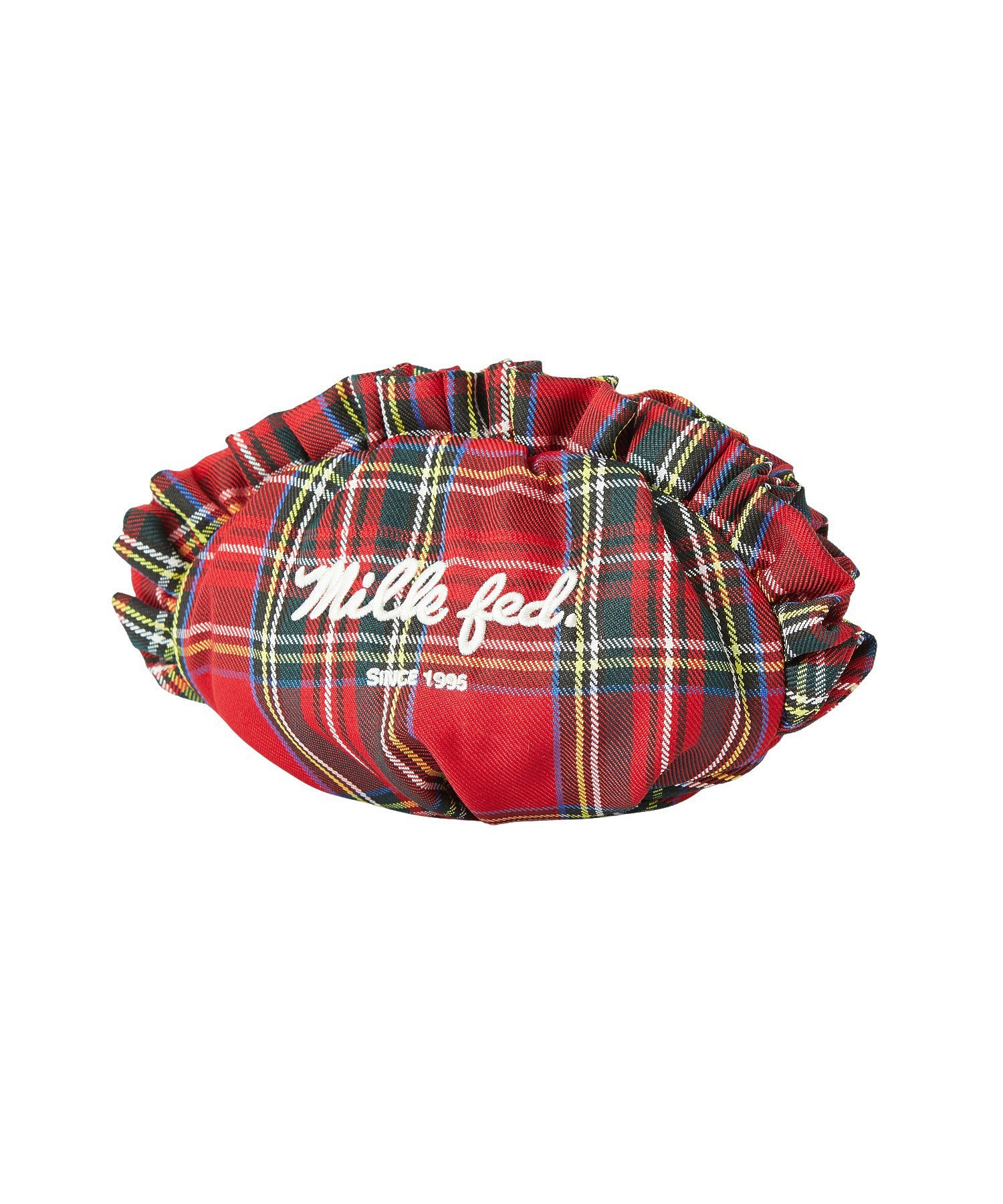 FRILLED TARTAN POUCH