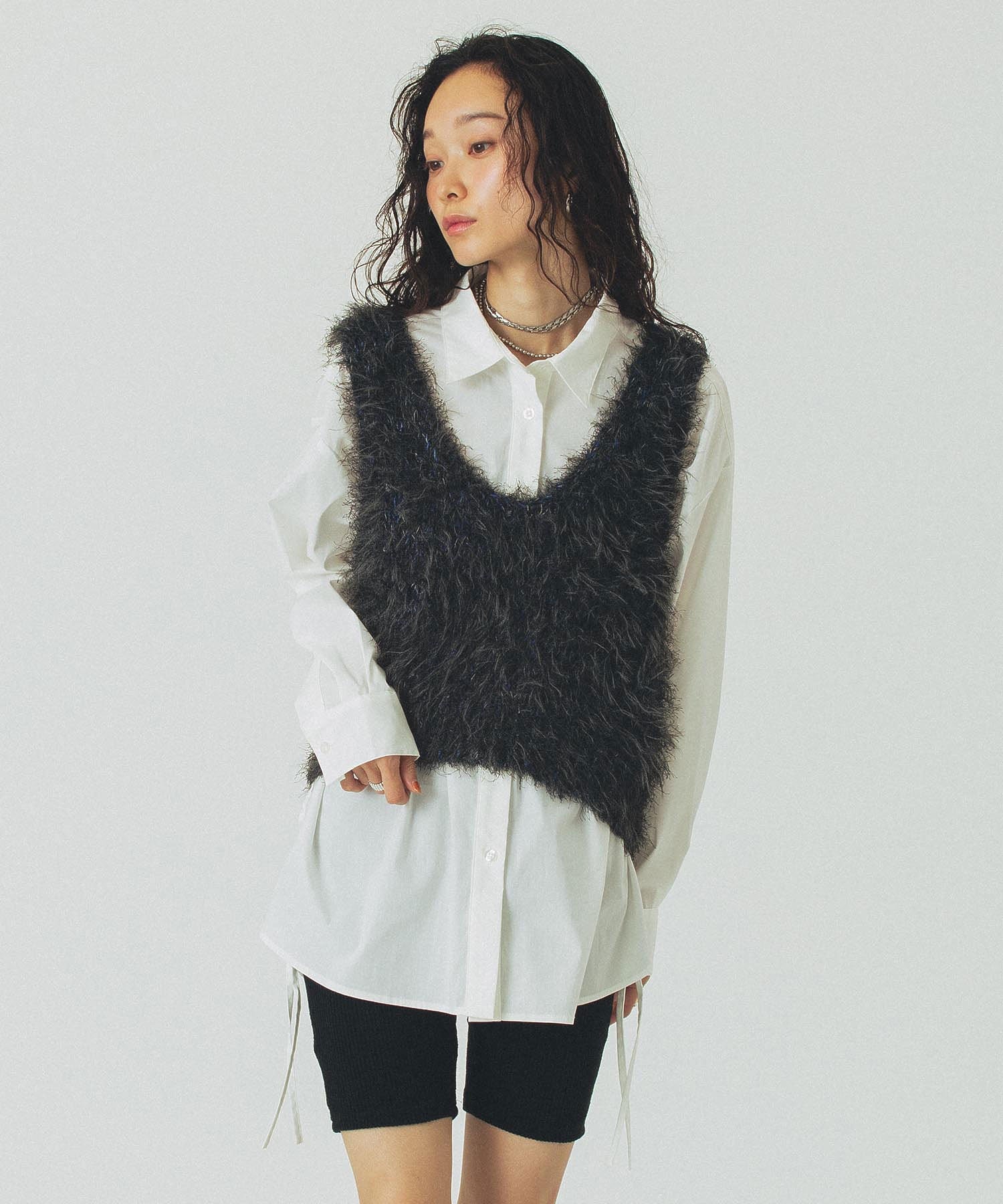 STRIPE DRAWSTRING SHIRT