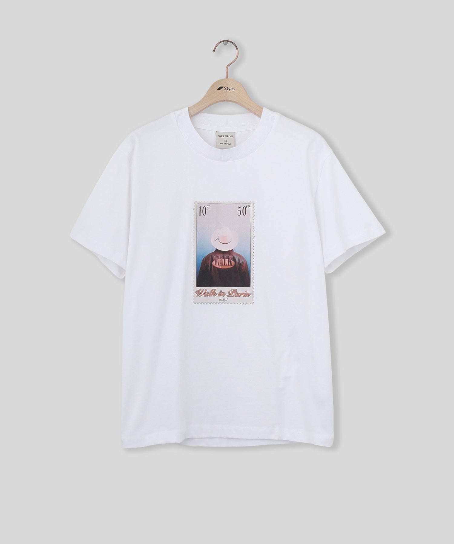 WALK IN PARIS/ウォーキンパリス/Leather jacket stamp t-shirt