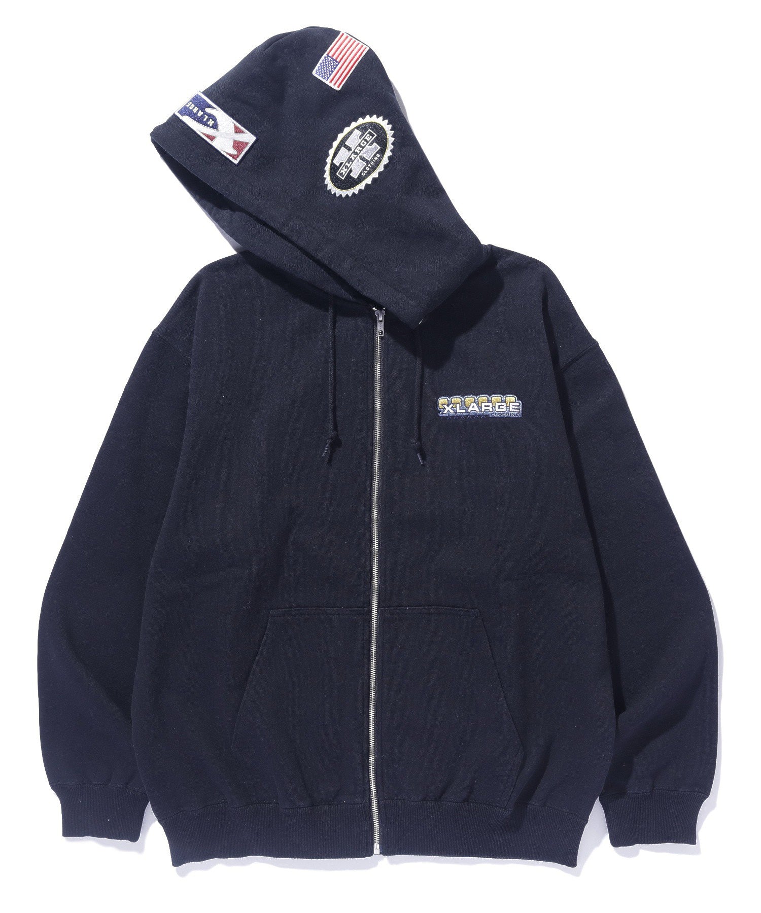 MULTI EMBLEM ZIP HOODED SWEATSHIRT