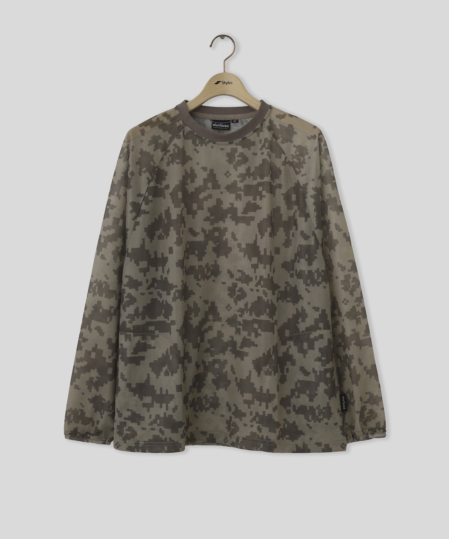 WILDTHINGS/ワイルドシングス/PRINT MESH L/S TEE WT26048SN