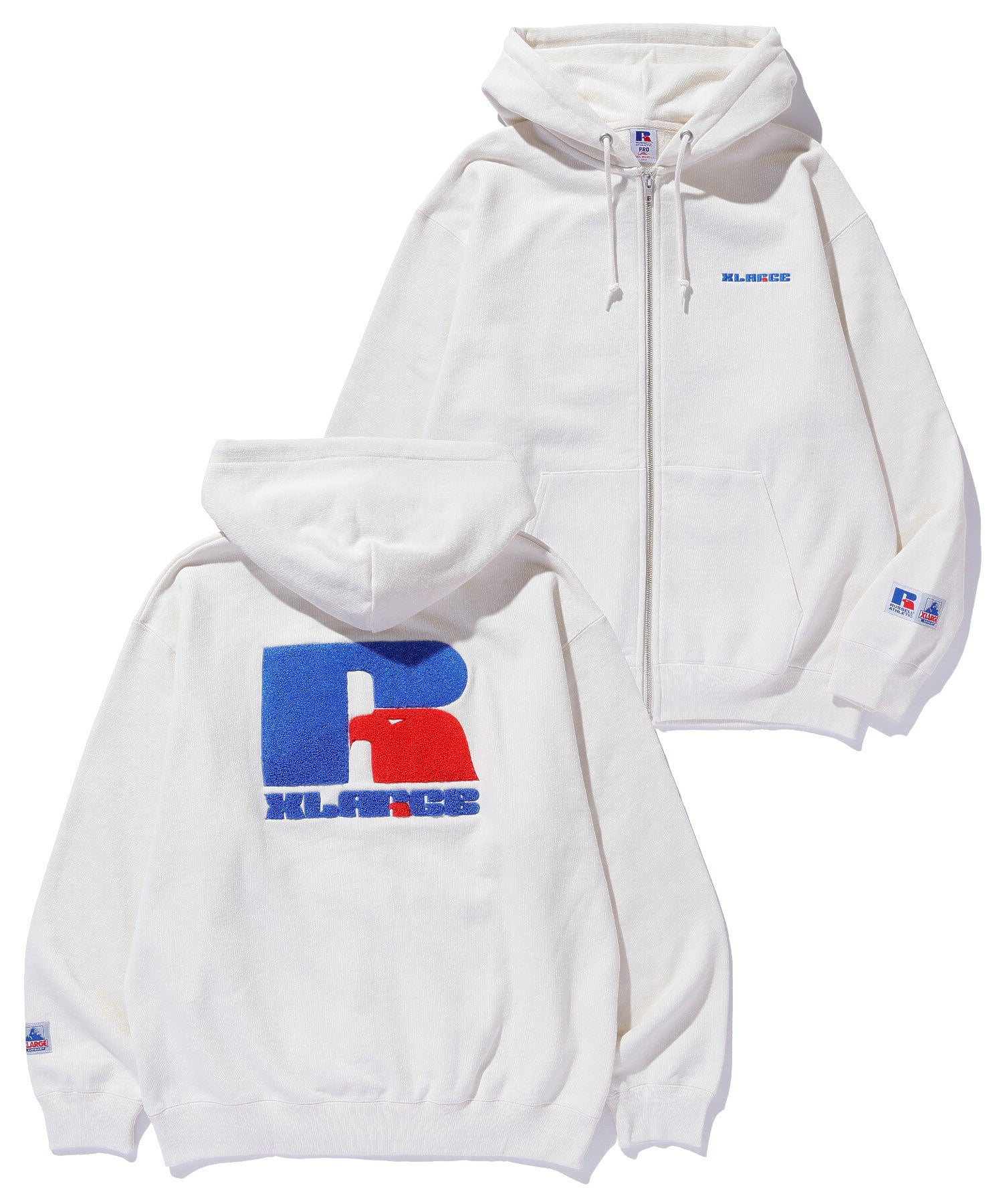 XLARGE×RUSSELL ATHLETIC ZIP UP HOODED SWEATSHIRT